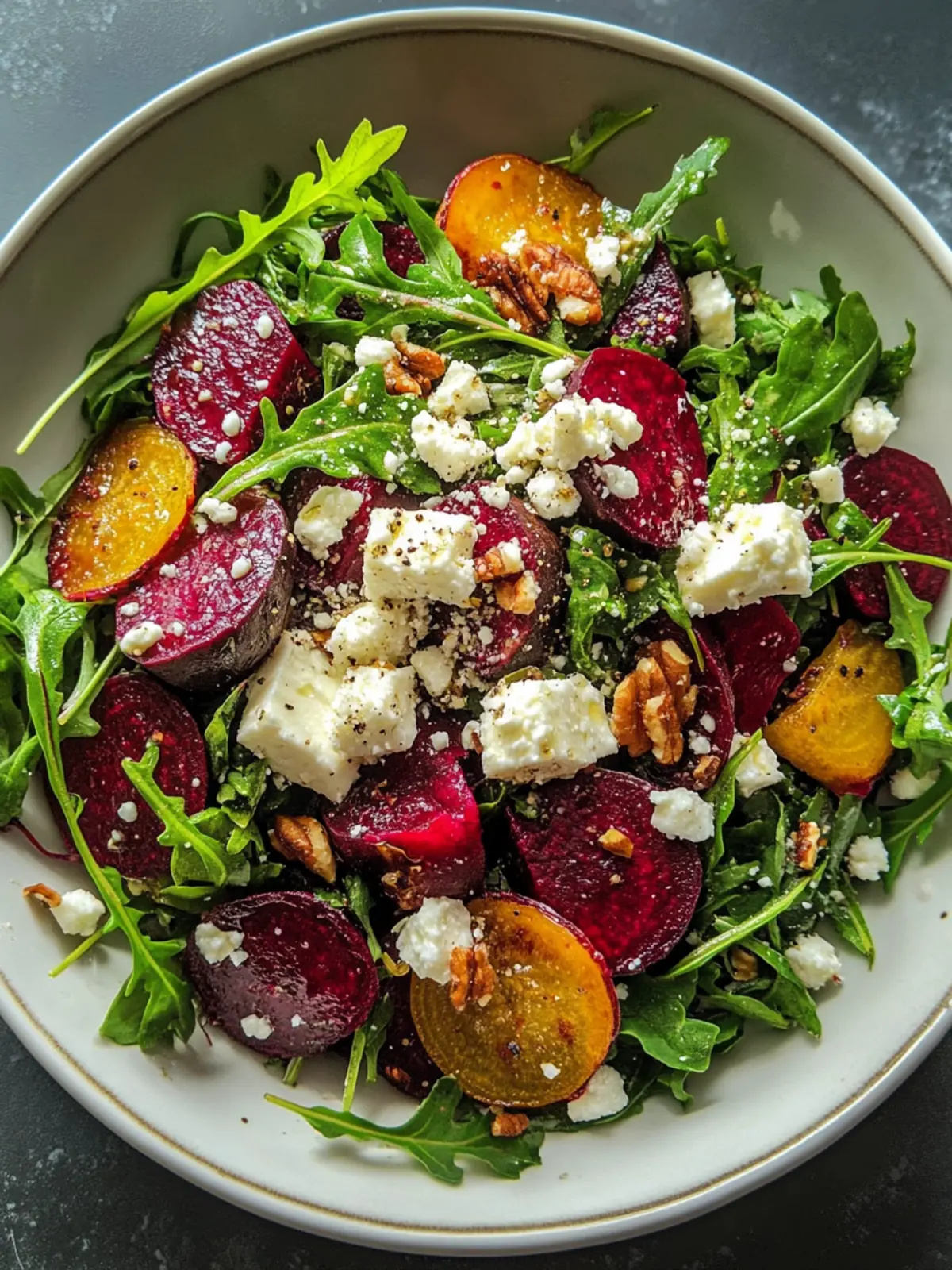 Roasted Beet Salad with Arugula and Feta