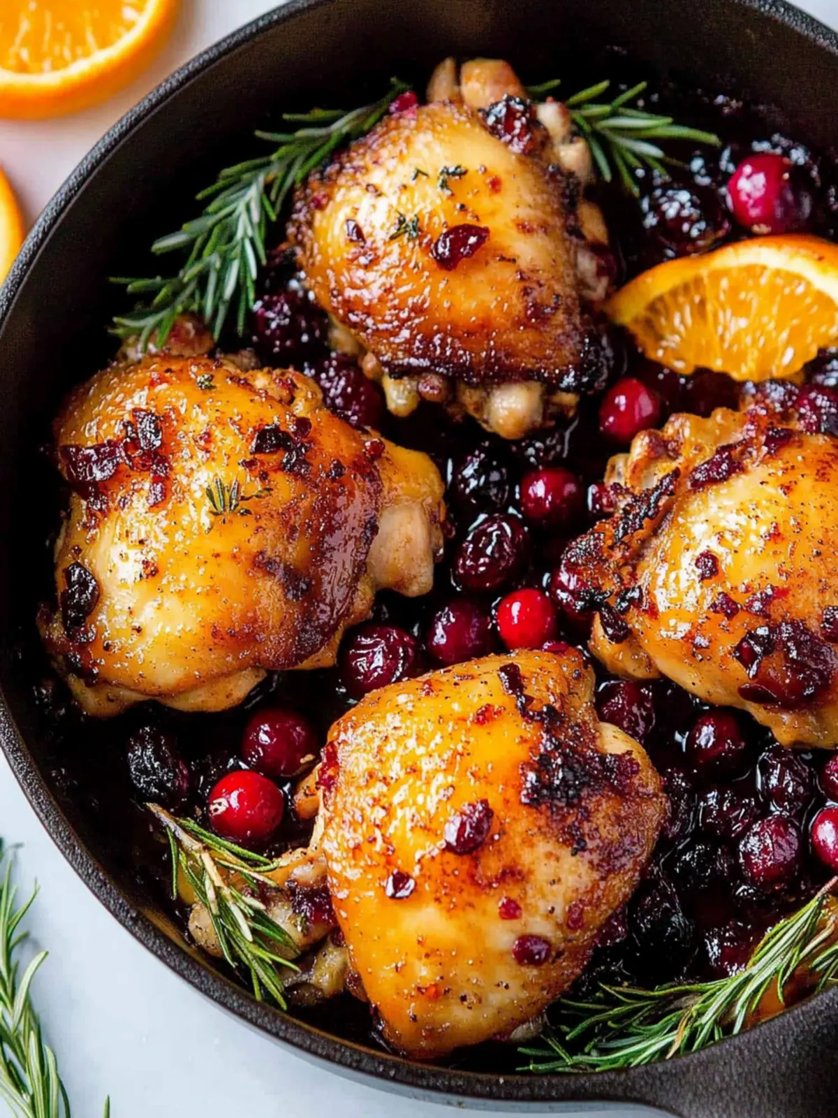 Baked Orange Cranberry Chicken Thighs