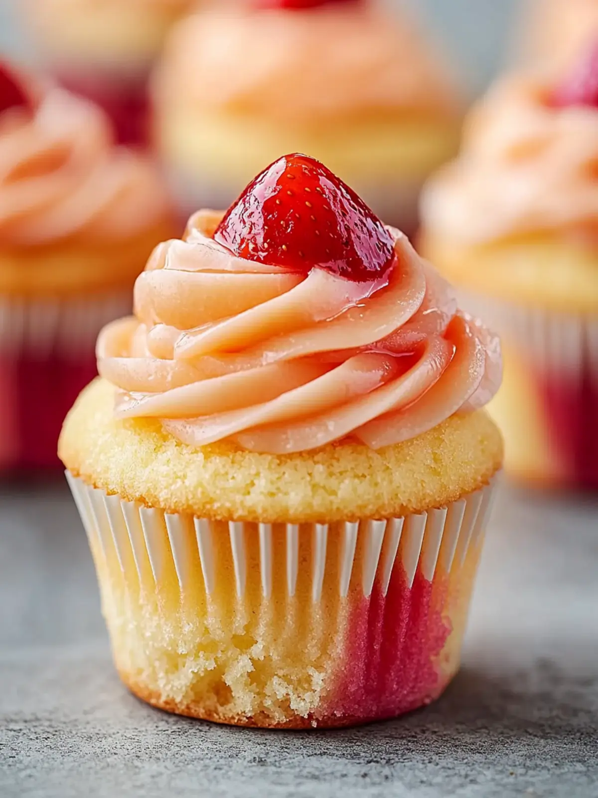 Mango Strawberry Sunset Cupcakes