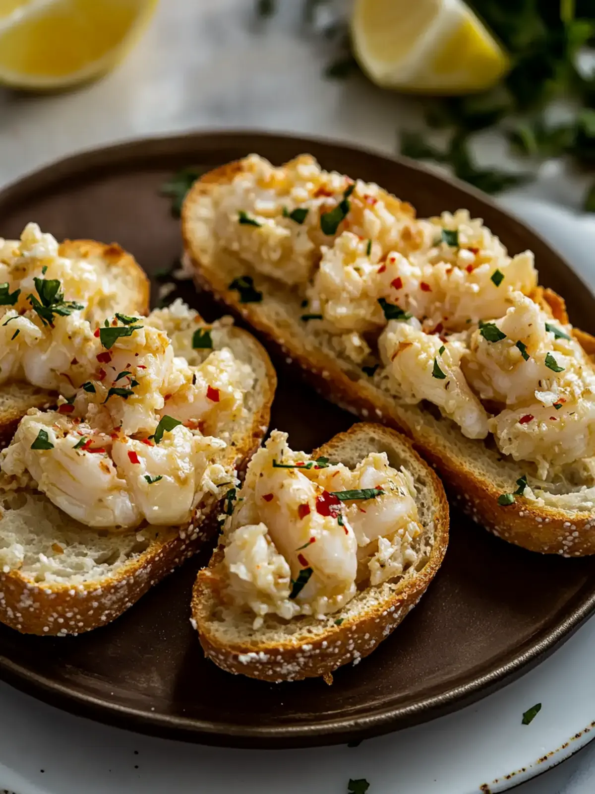 Garlic Butter Crab Toasts