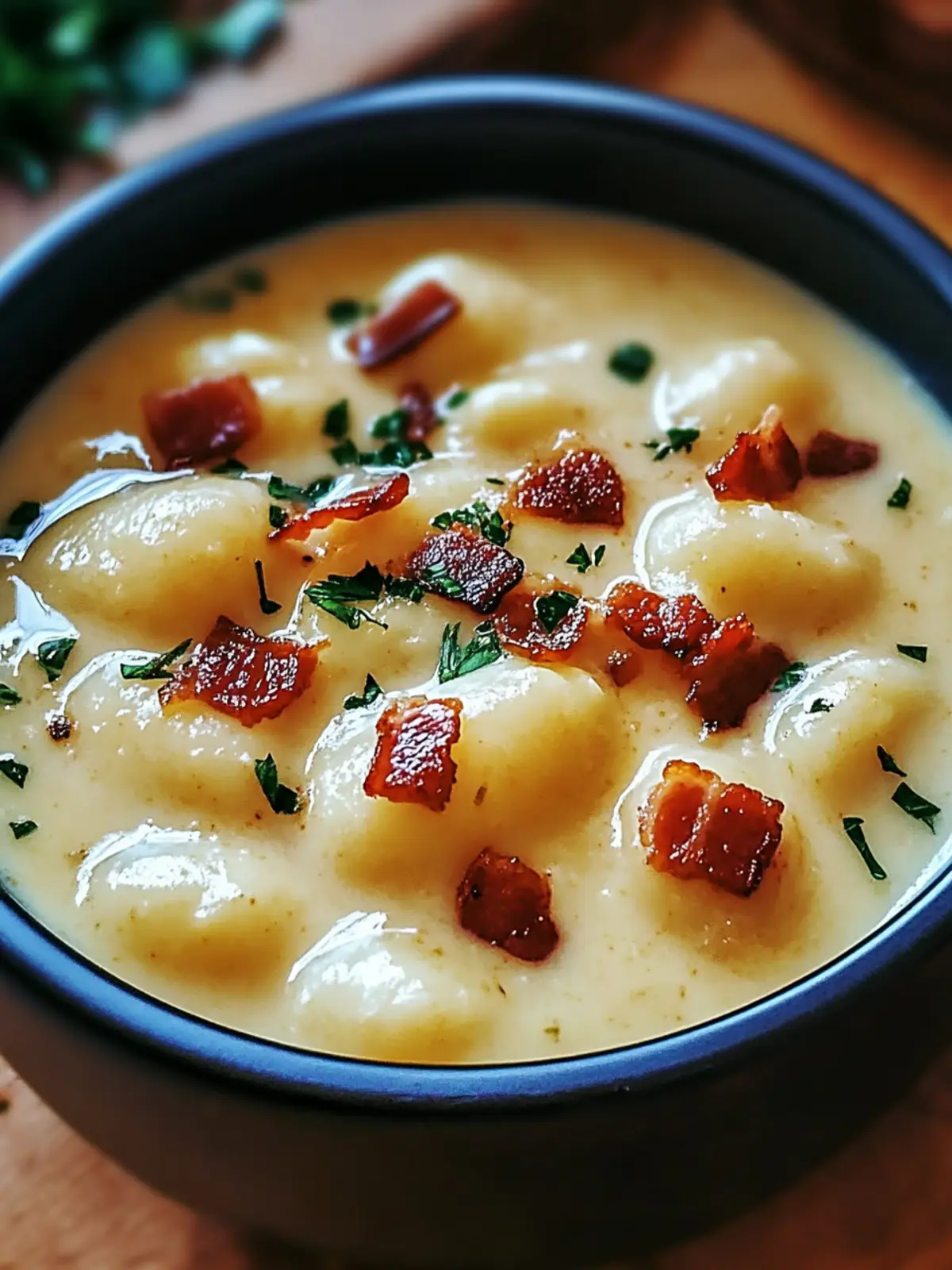 Bacon Cheddar Gnocchi Soup Delight