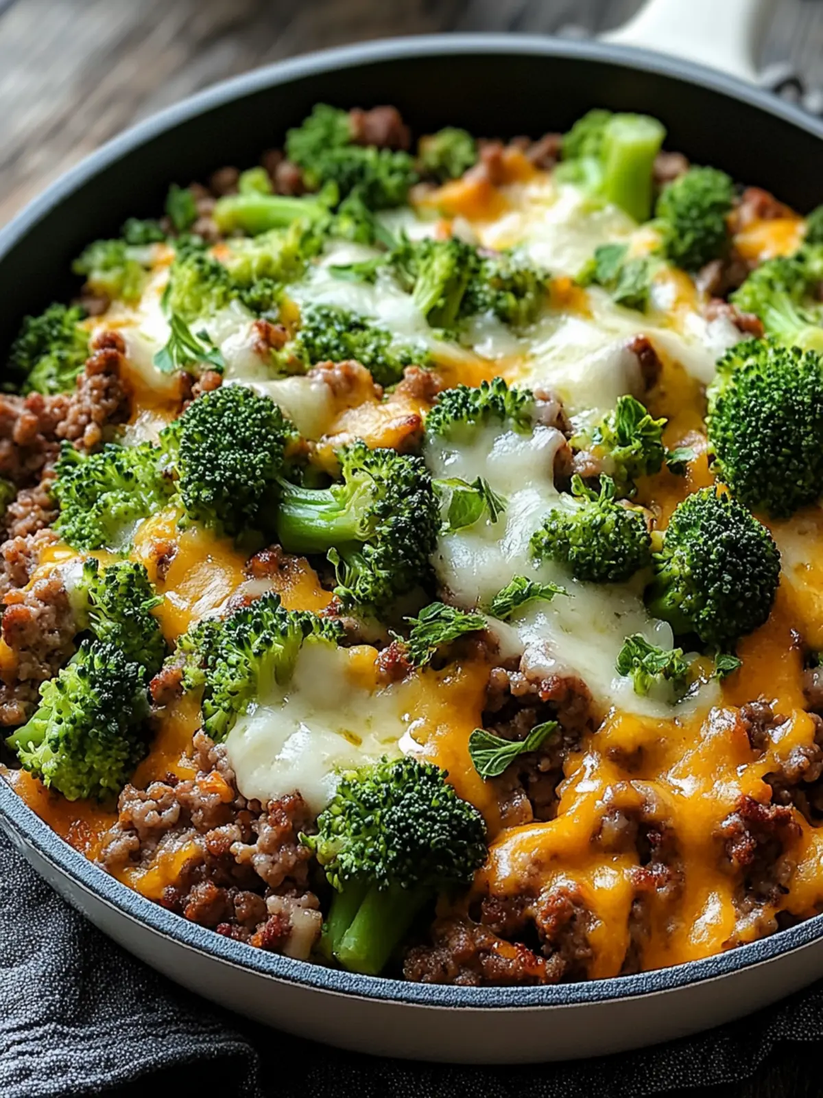 Keto Hamburger Broccoli Skillet