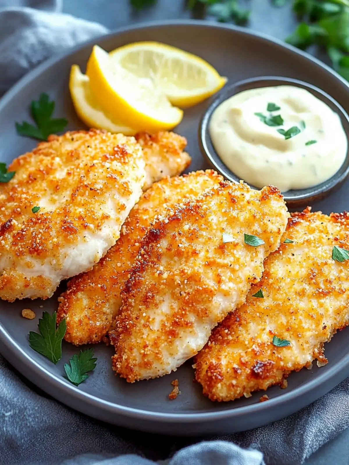 Air Fryer Parmesan Crusted Chicken with Mayo