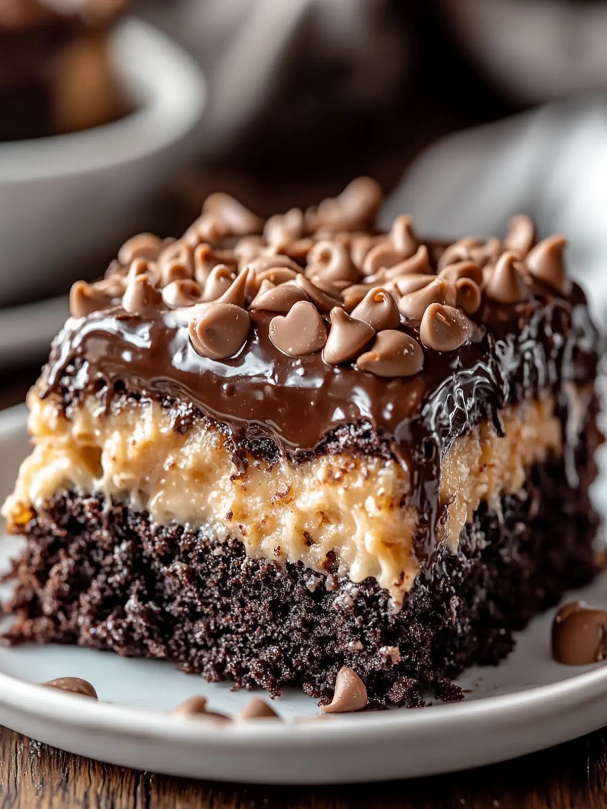 German Chocolate Poke Cake Steals Hearts
