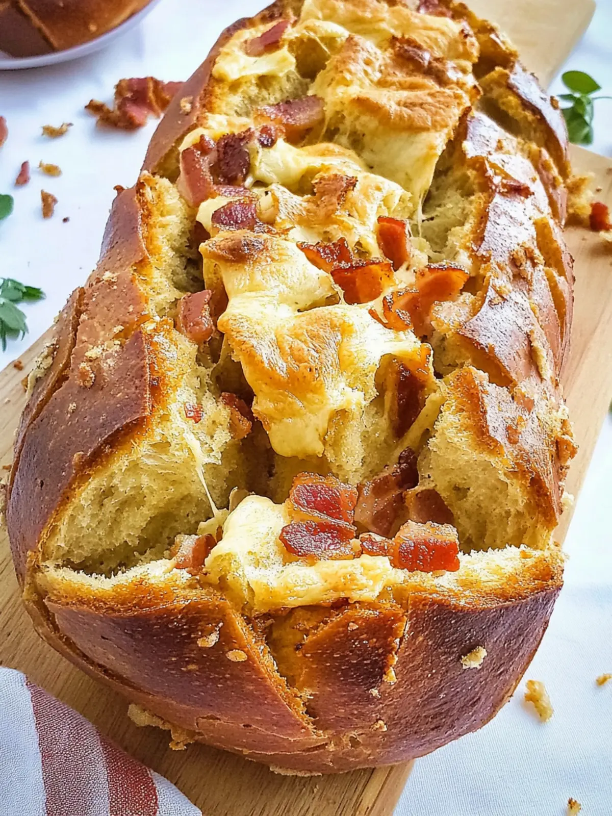 Easy Cheesy Bacon Pull Apart Bread