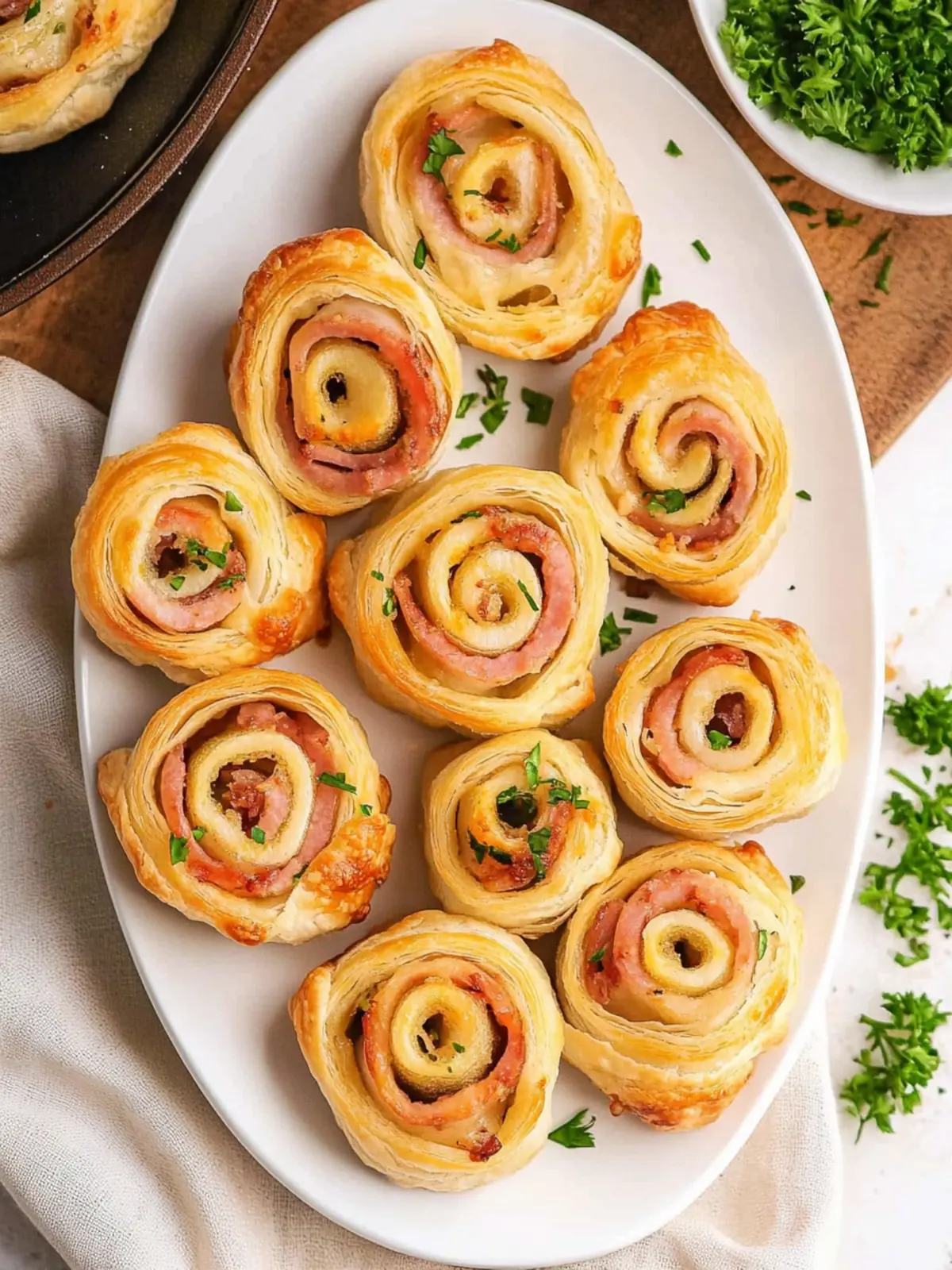 Ham Cheese Puff Pastry Pinwheels