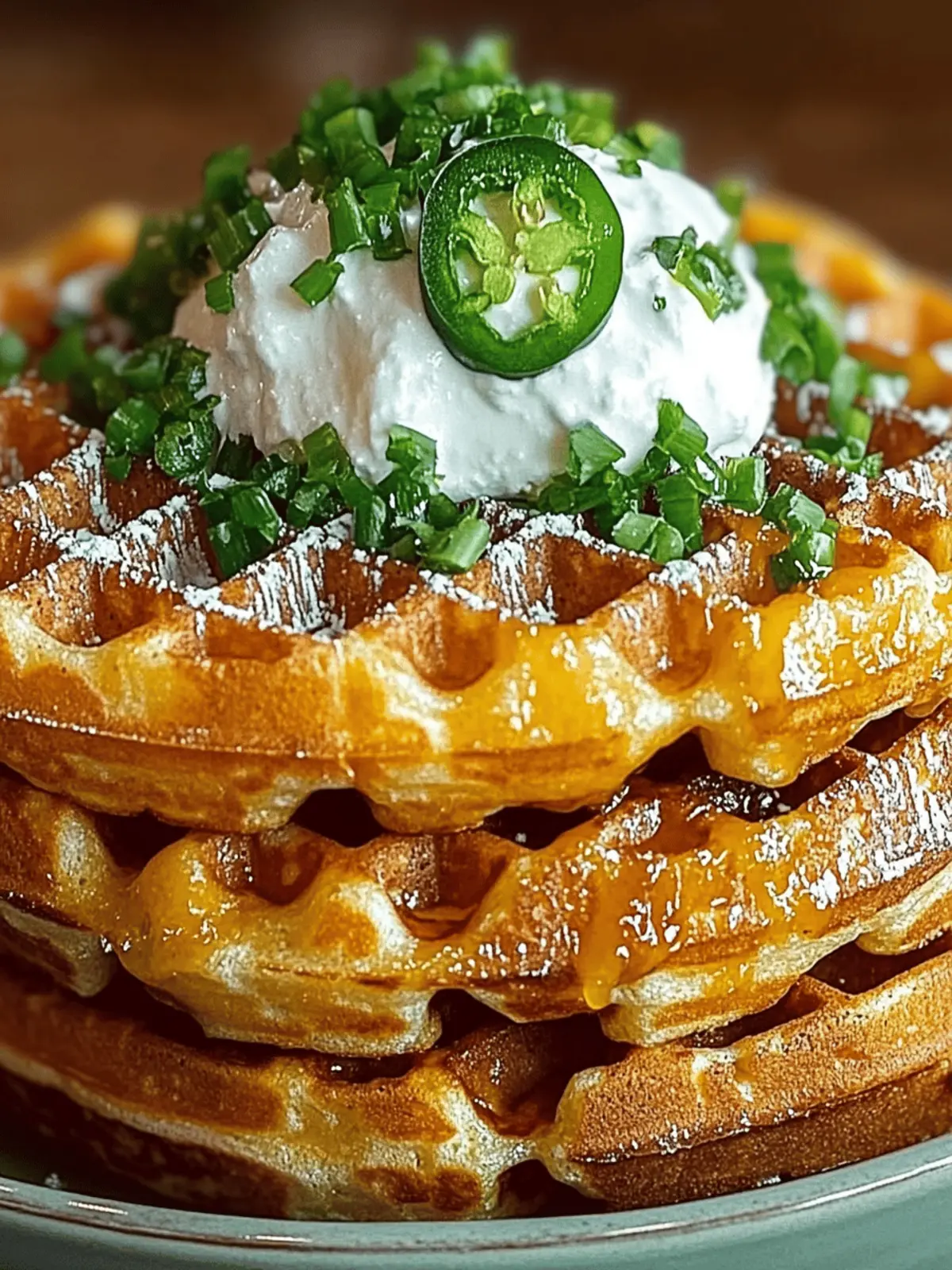 Cheddar Jalapeño Cornbread Waffles