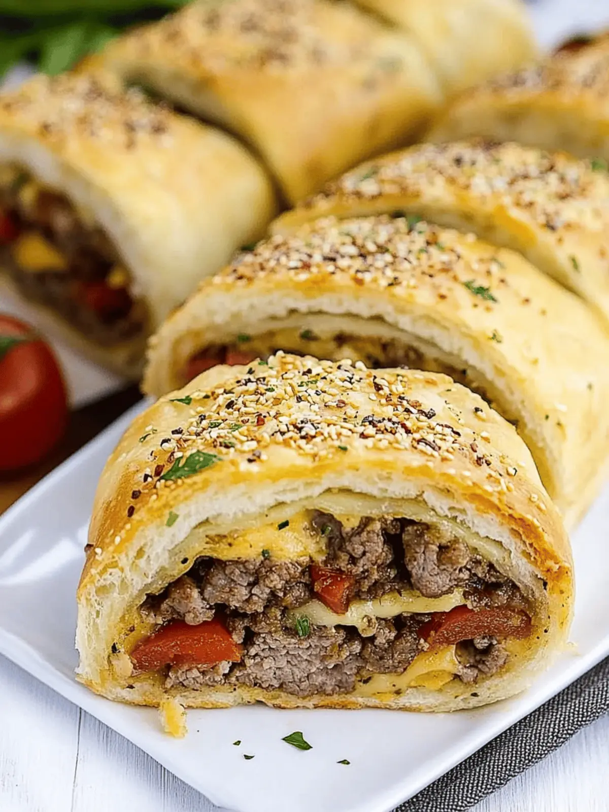 Garlic Butter Beef Cheeseburger Rollups