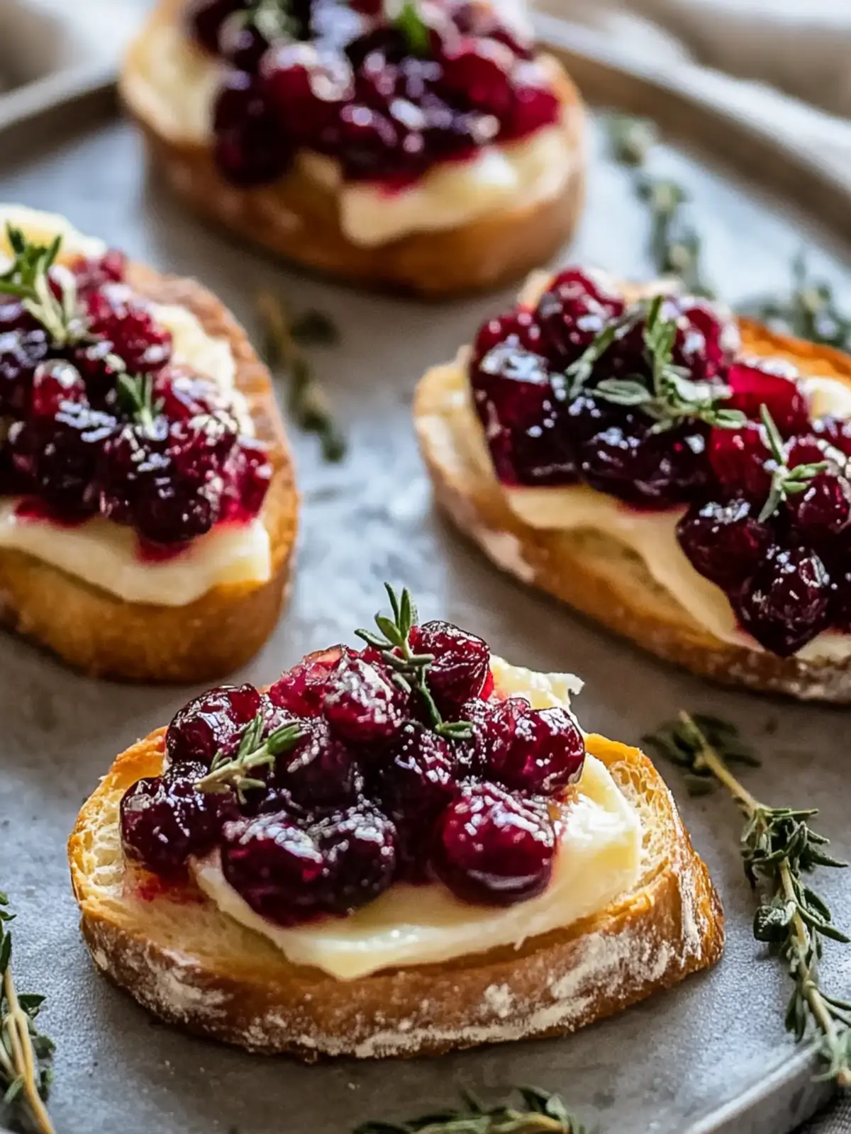 Cranberry and Brie Crostini