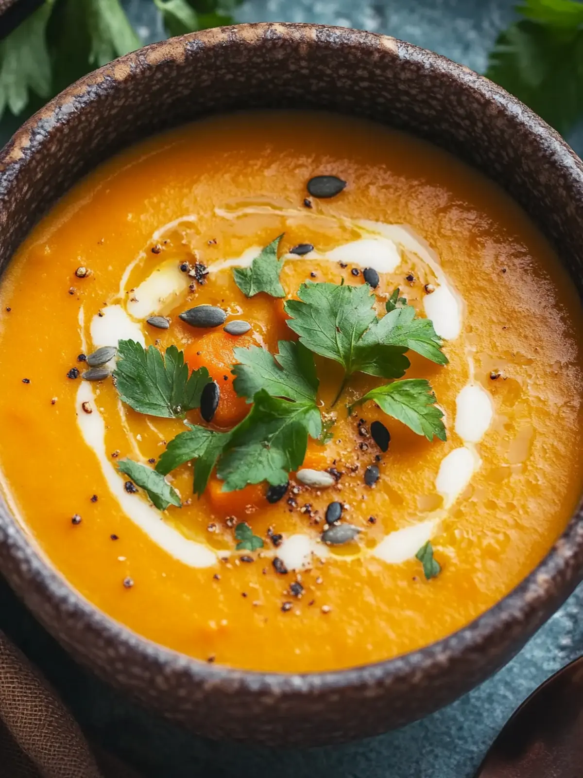 Healthy Creamy Carrot Coconut Soup With Ginger