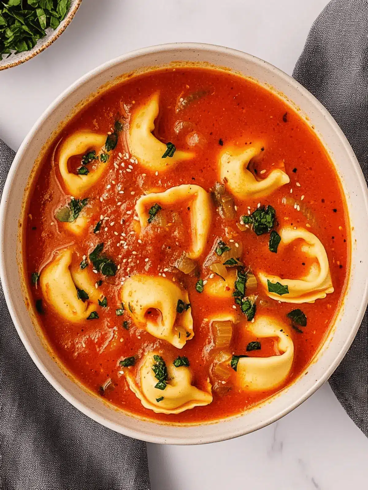 Spicy Gochujang Tortellini Soup