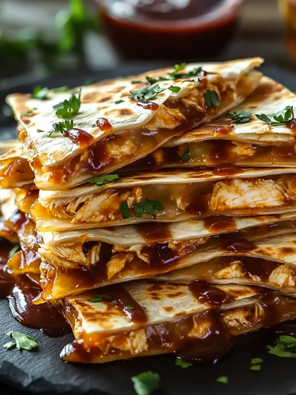 Hot Honey BBQ Chicken Quesadillas