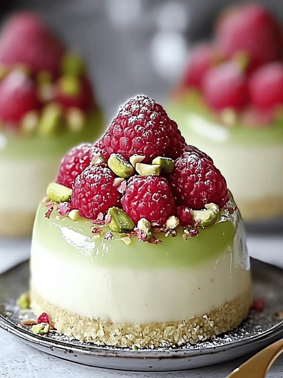 Pistachio & Raspberry Cheesecake Domes