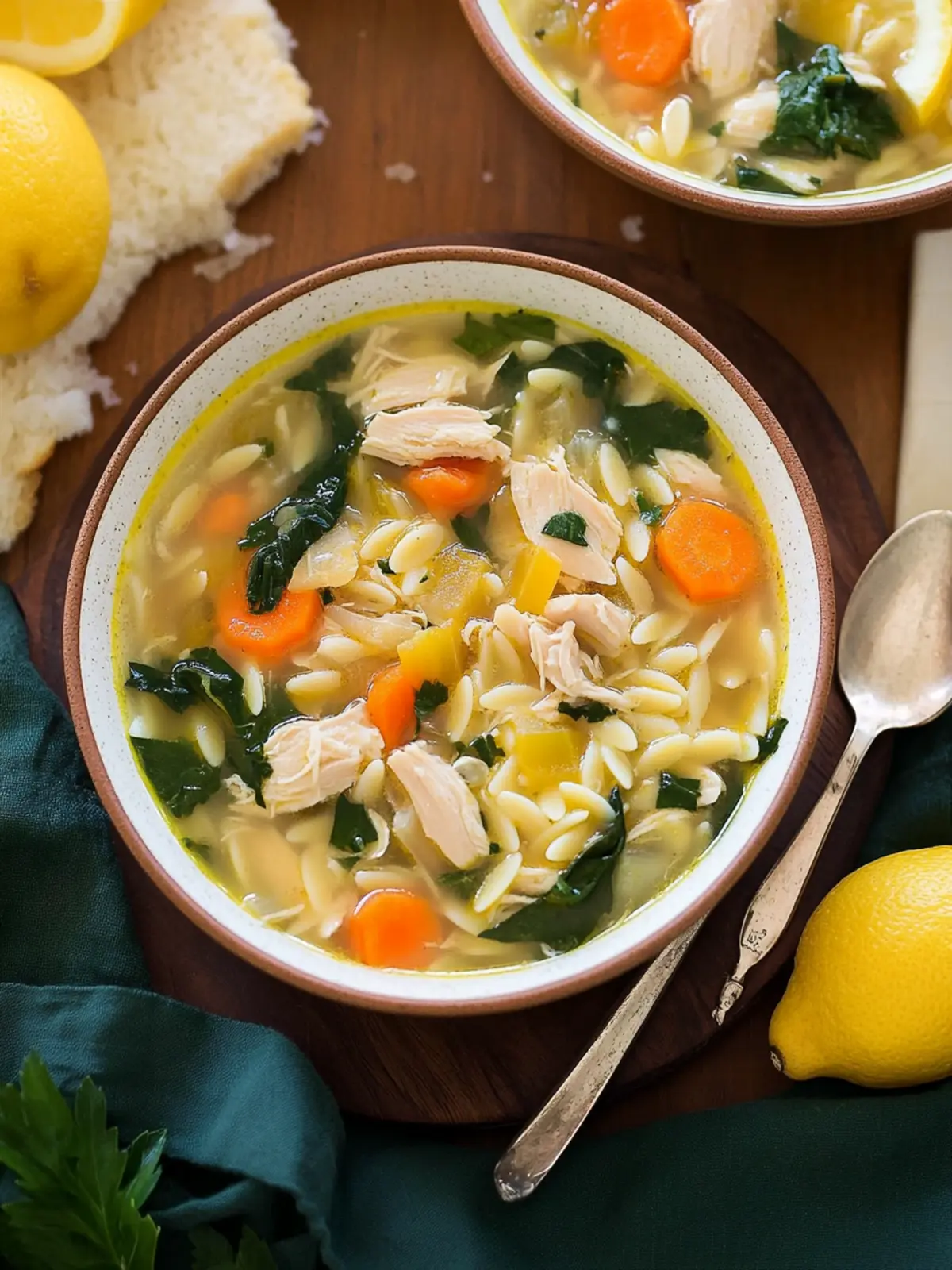 Lemon Chicken Orzo Soup