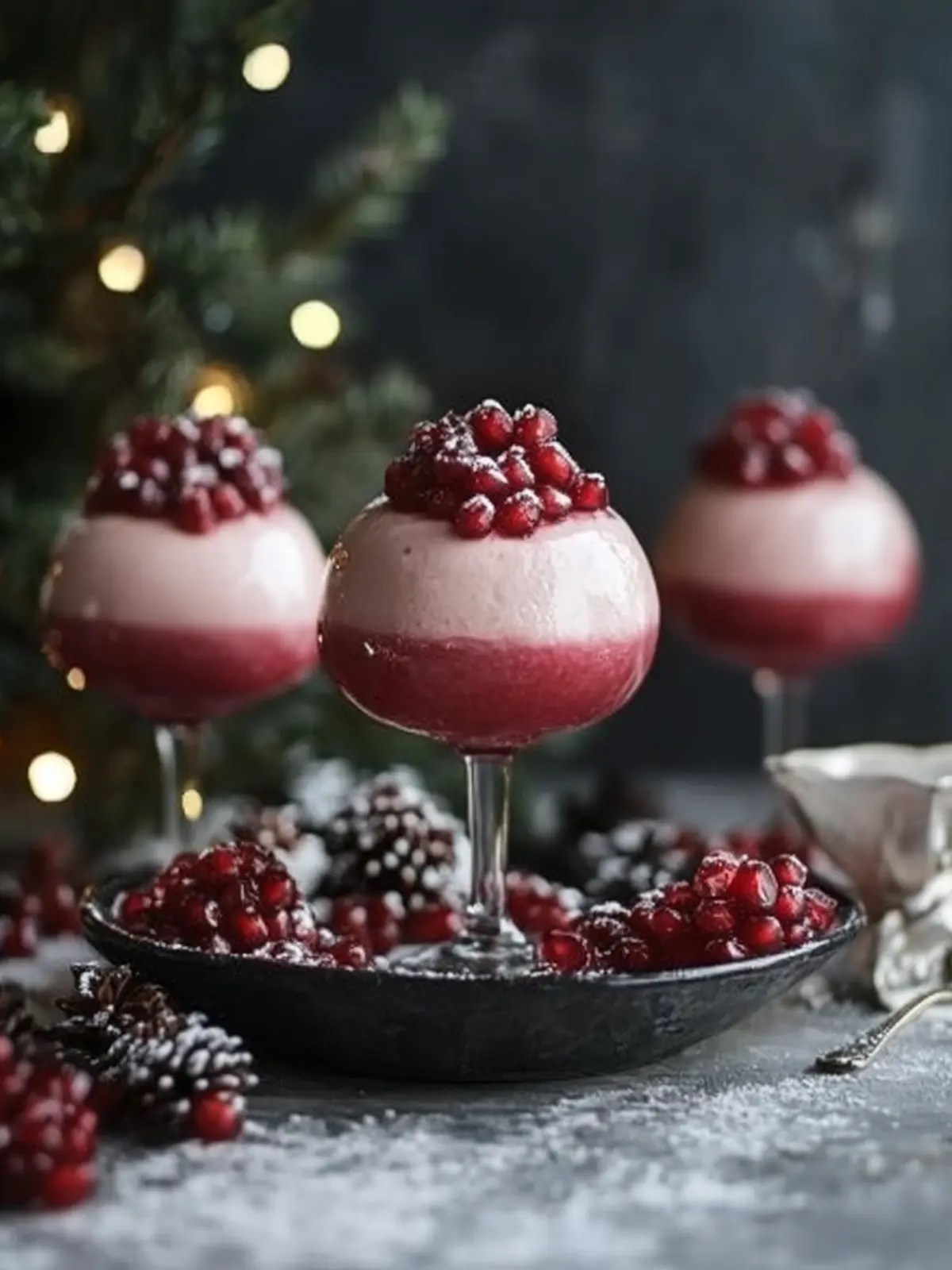 Glossy Pomegranate Mousse Domes – Elegant Winter Dessert Recipe