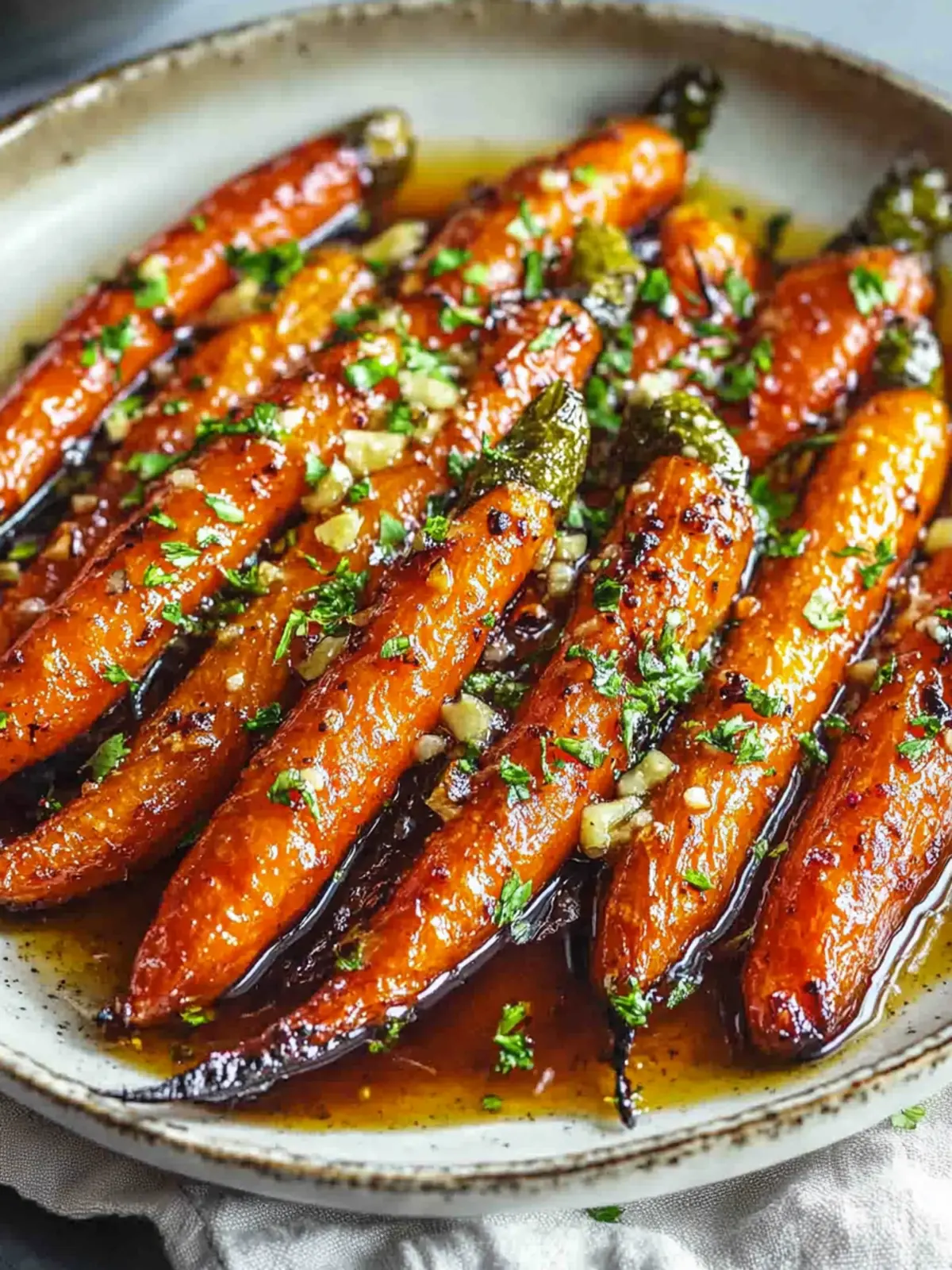 Honey Garlic Roasted Carrots