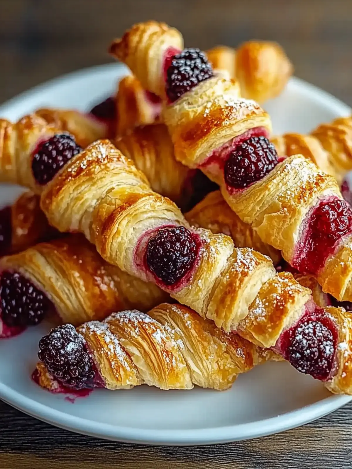 Golden Flaky Berry Puff Pastry Twists