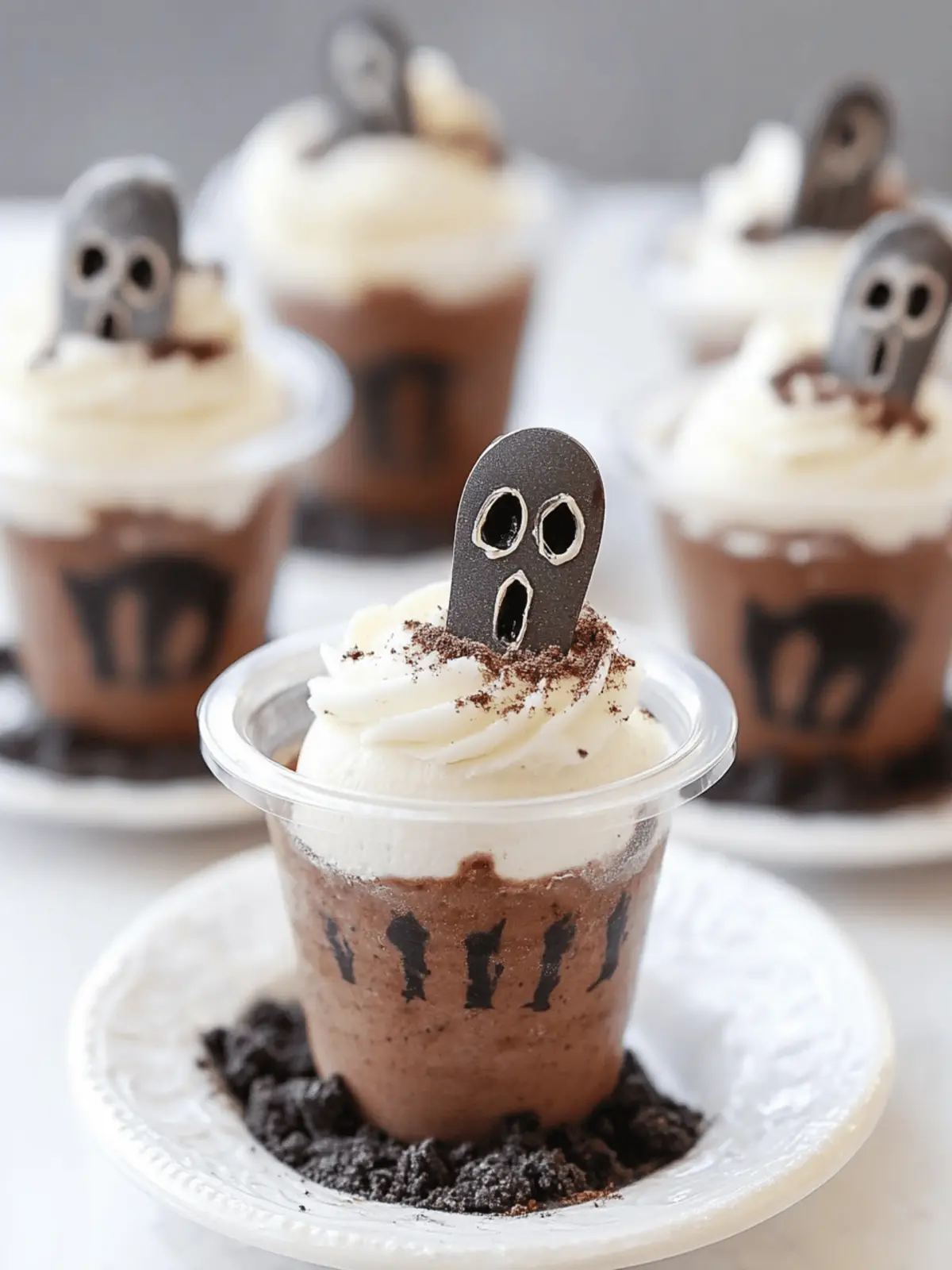 Haunted Graveyard Pudding Cups