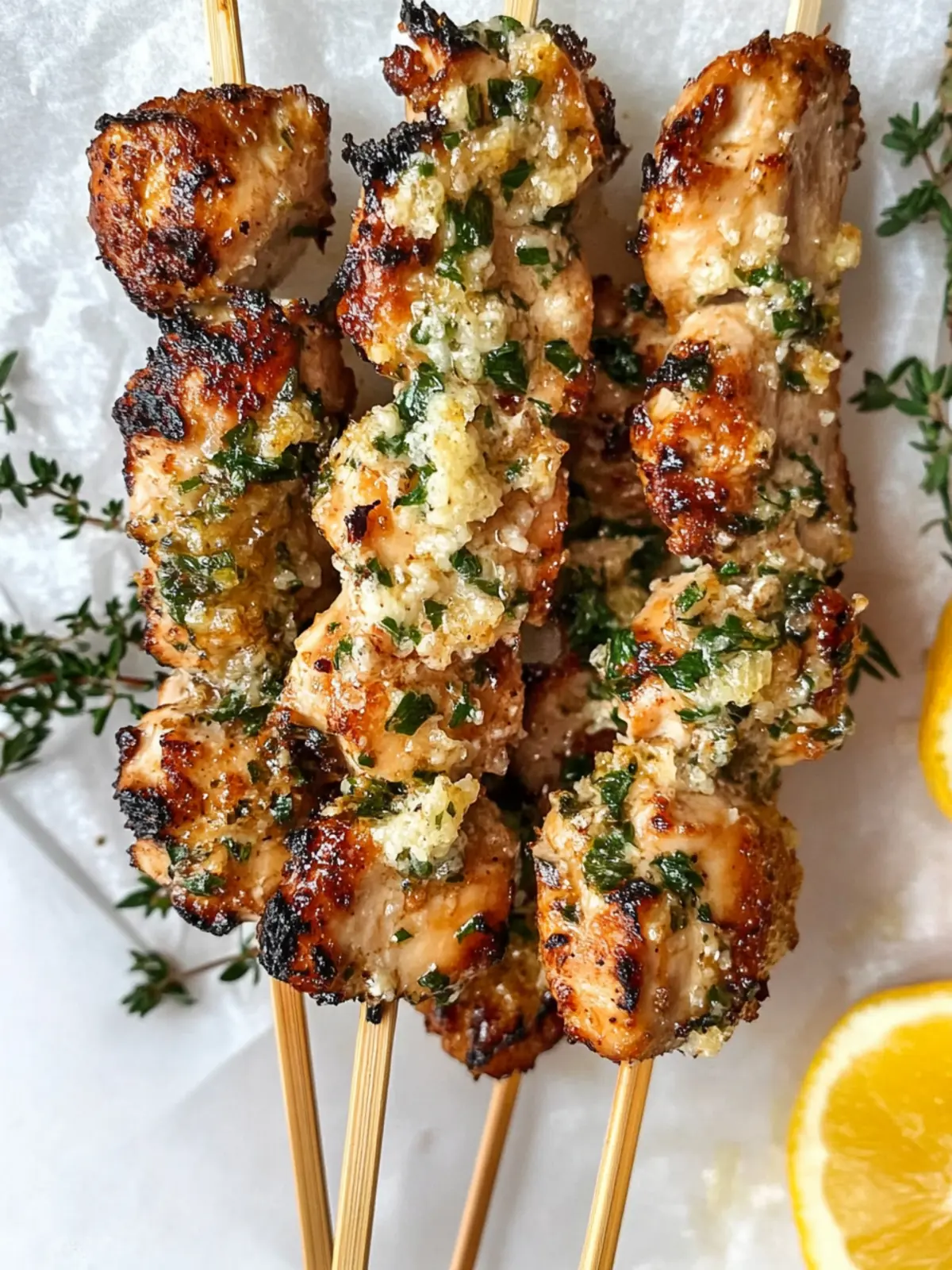 Garlic Parmesan Chicken Skewers