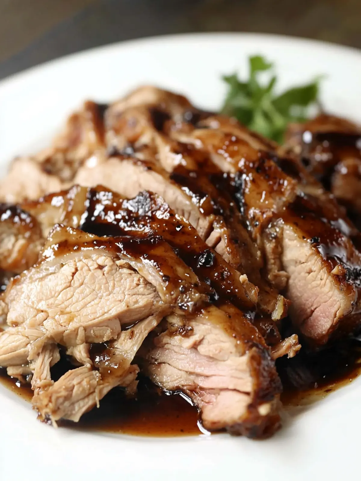 Crockpot Brown Sugar Balsamic Glazed Pork Tenderloin