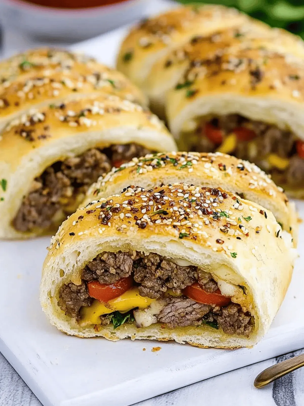 Garlic Butter Beef Cheeseburger Rollups