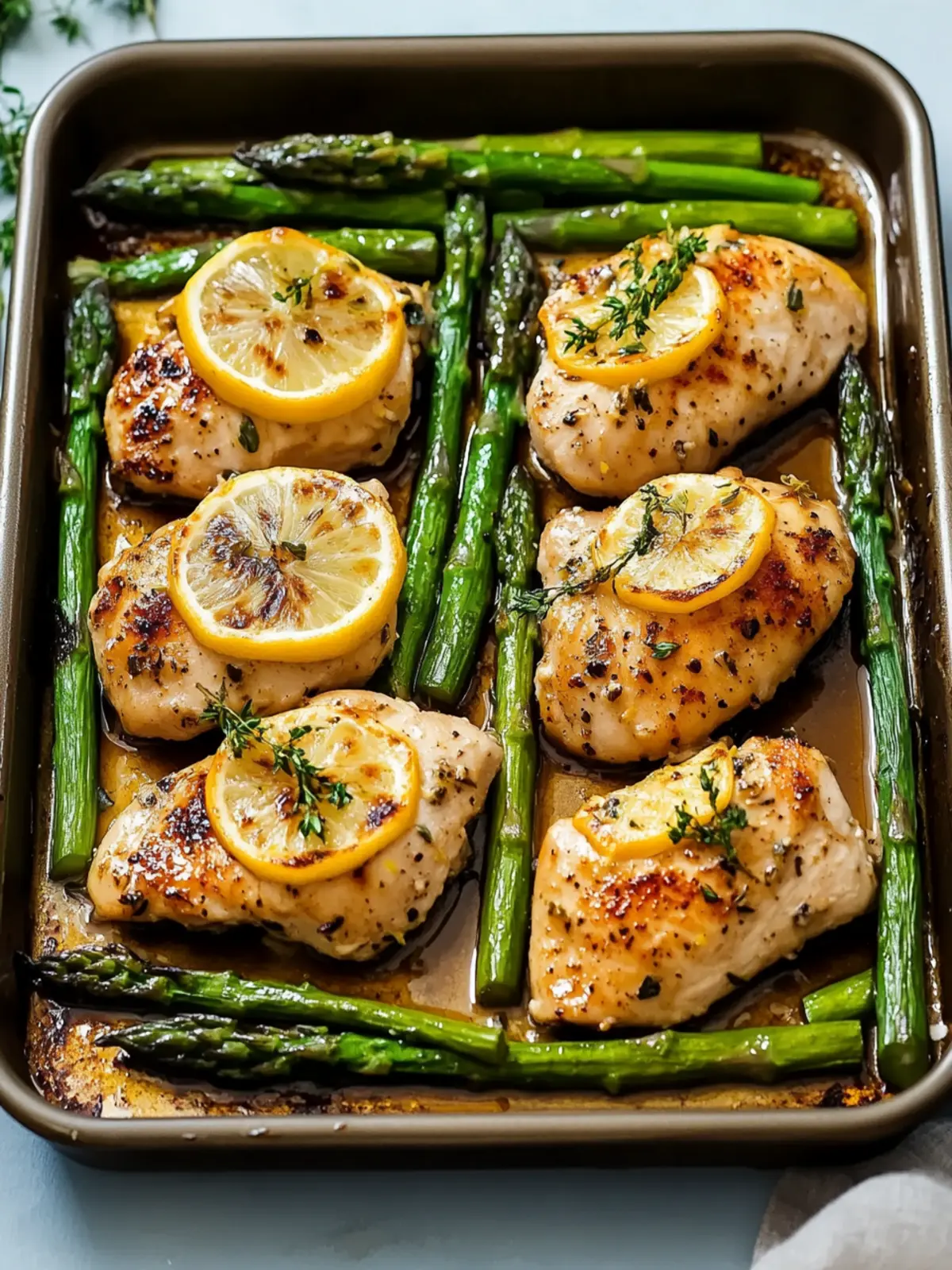 Low Calorie Sheet Pan Lemon Chicken and Asparagus
