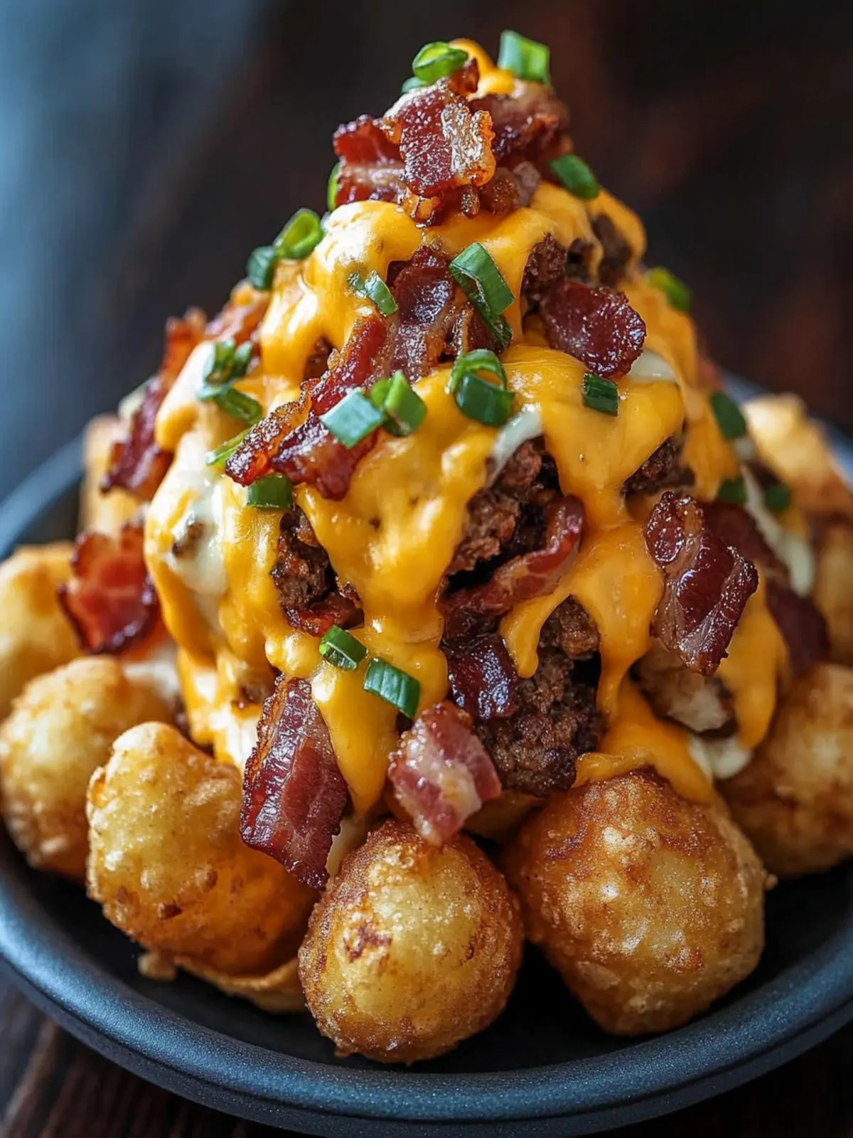 Bacon Cheeseburger Tater Tot Cones