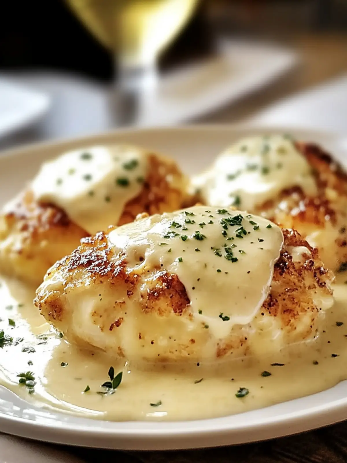 Chicken Pillows with Creamy Parmesan Sauce