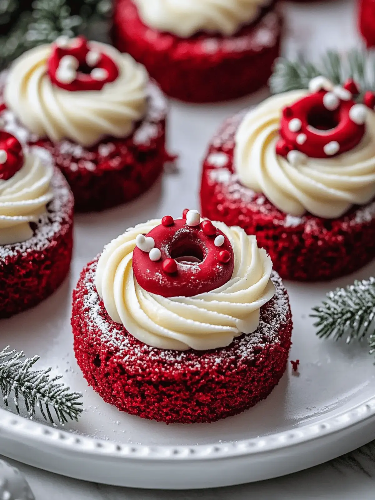 Mini Red Velvet Wreath Cakes