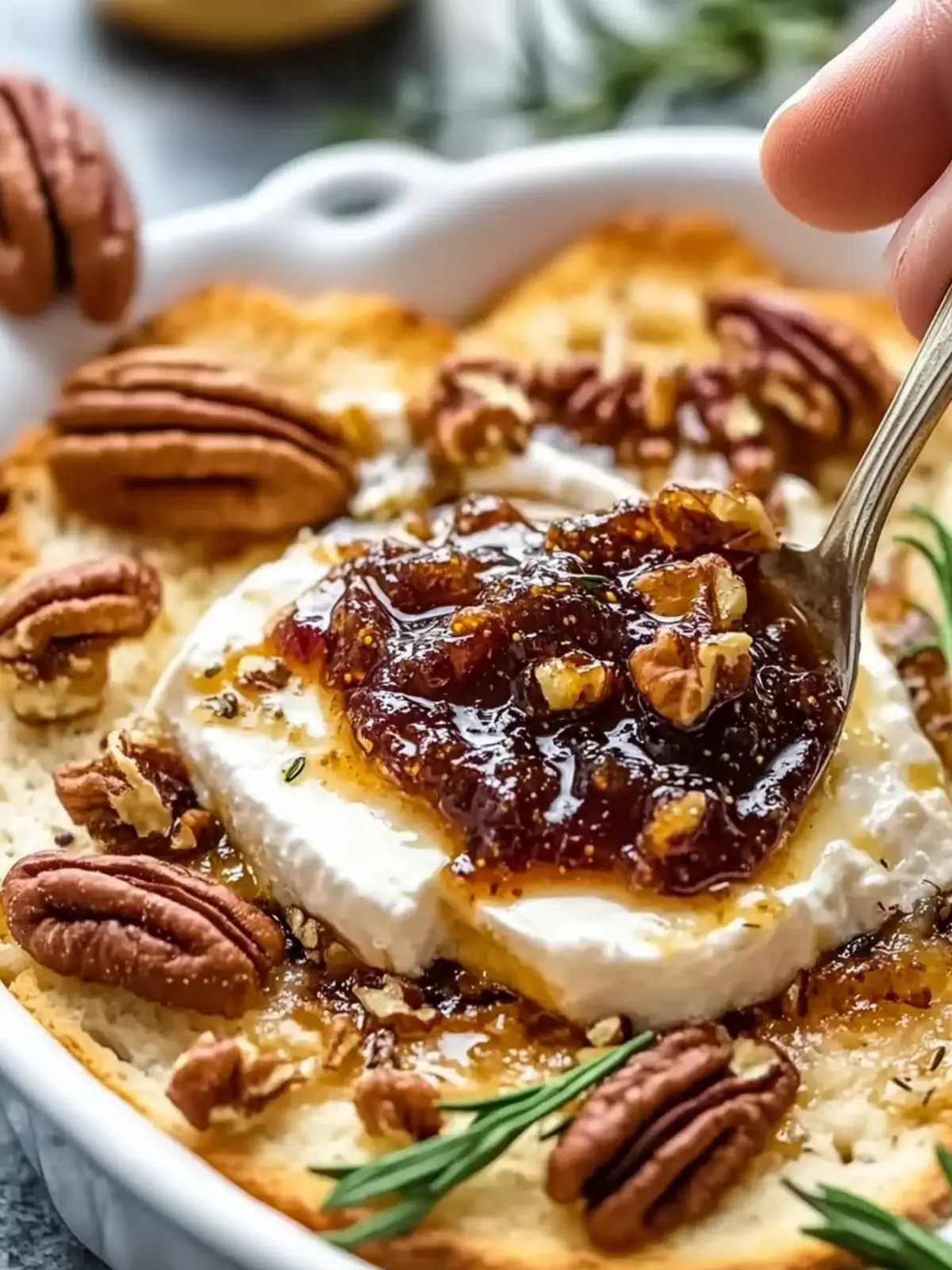 Goat Cheese Appetizer Spread with Fig Jam and Pecans