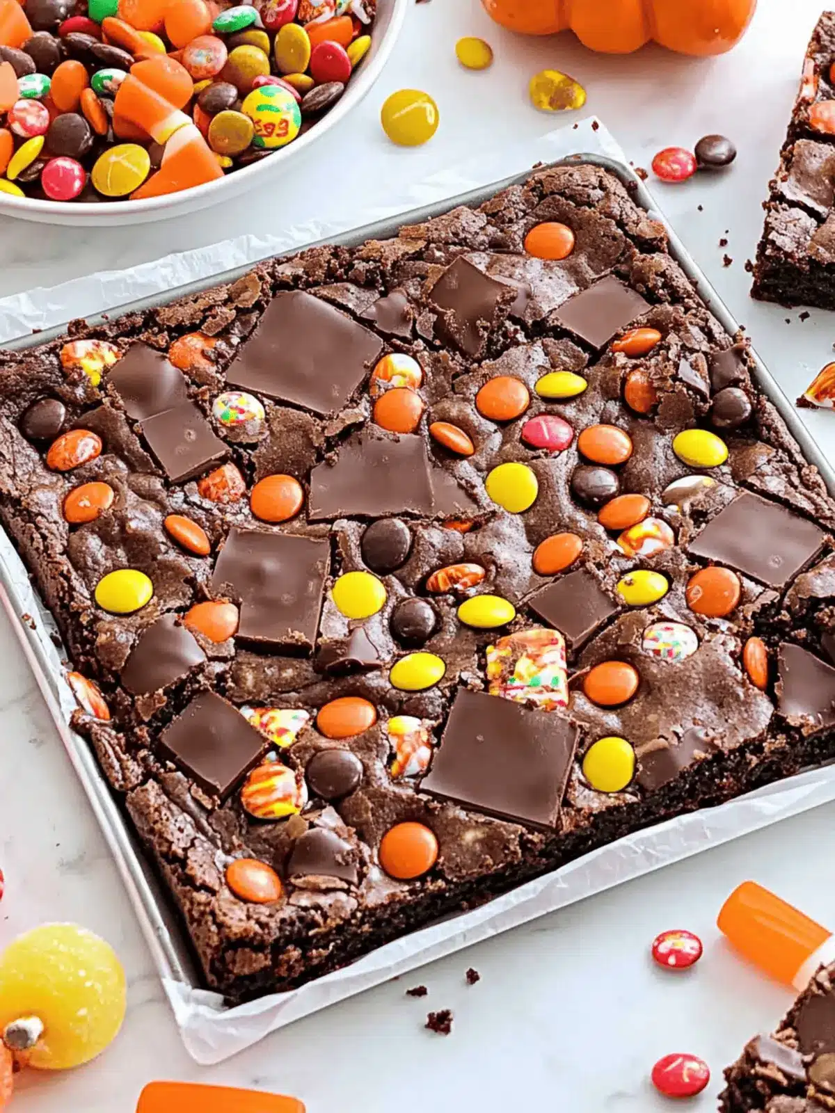 Leftover Halloween Candy Brownies