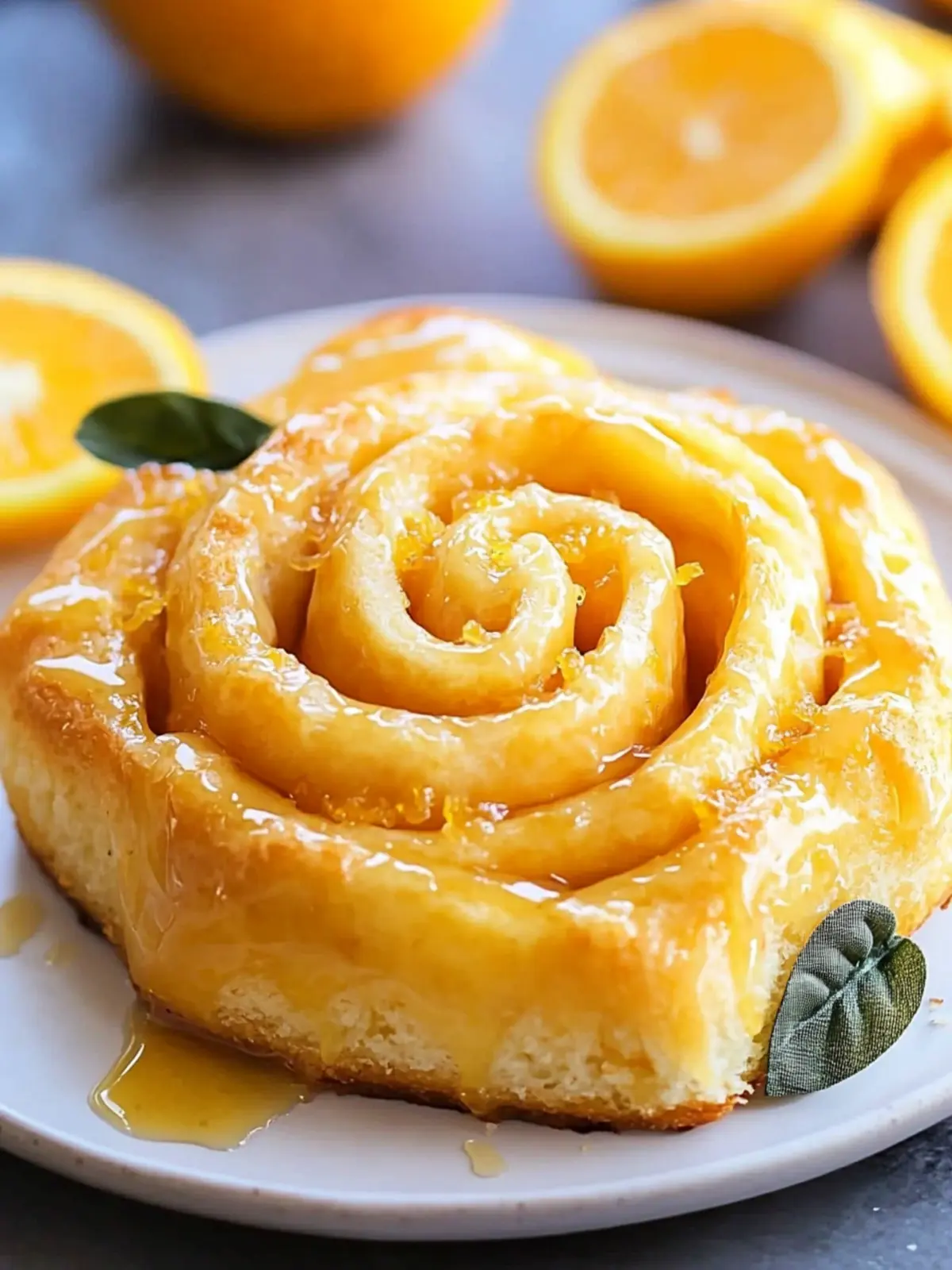 Homemade Glazed Orange Rolls