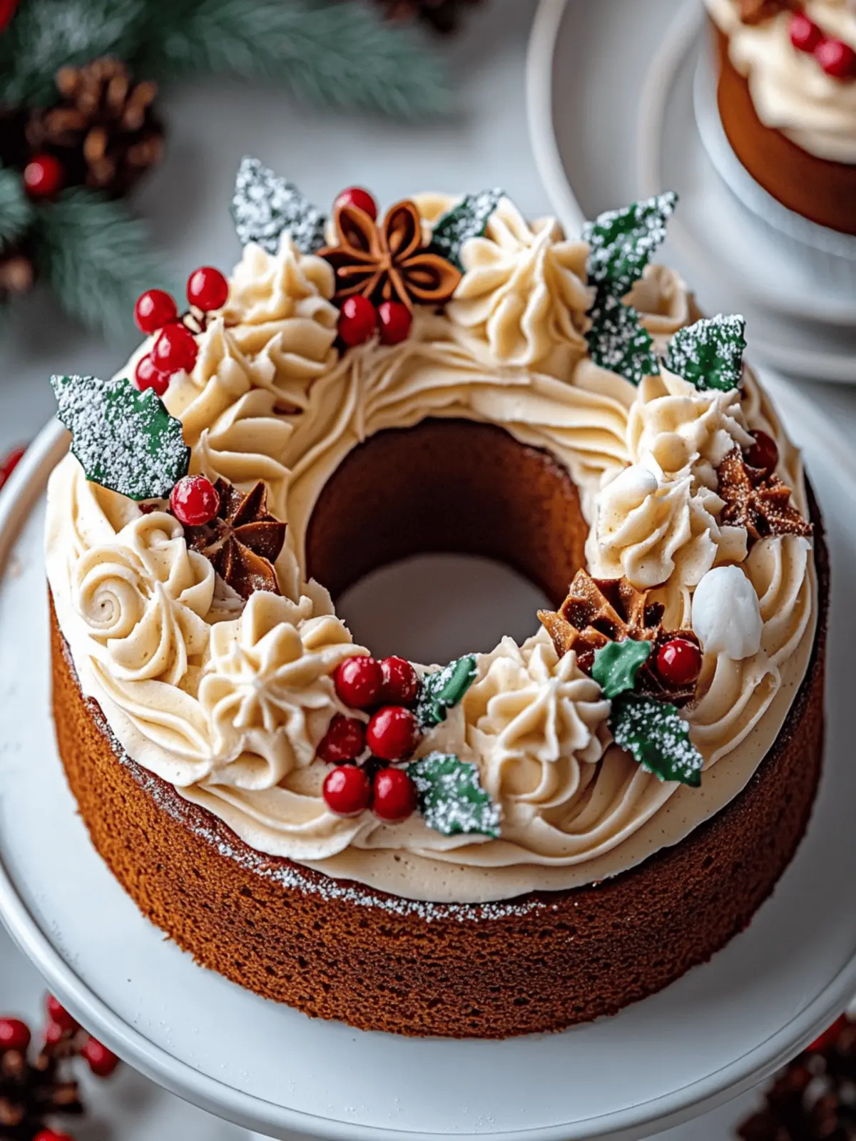 Spiced Gingerbread Wreath Cake
