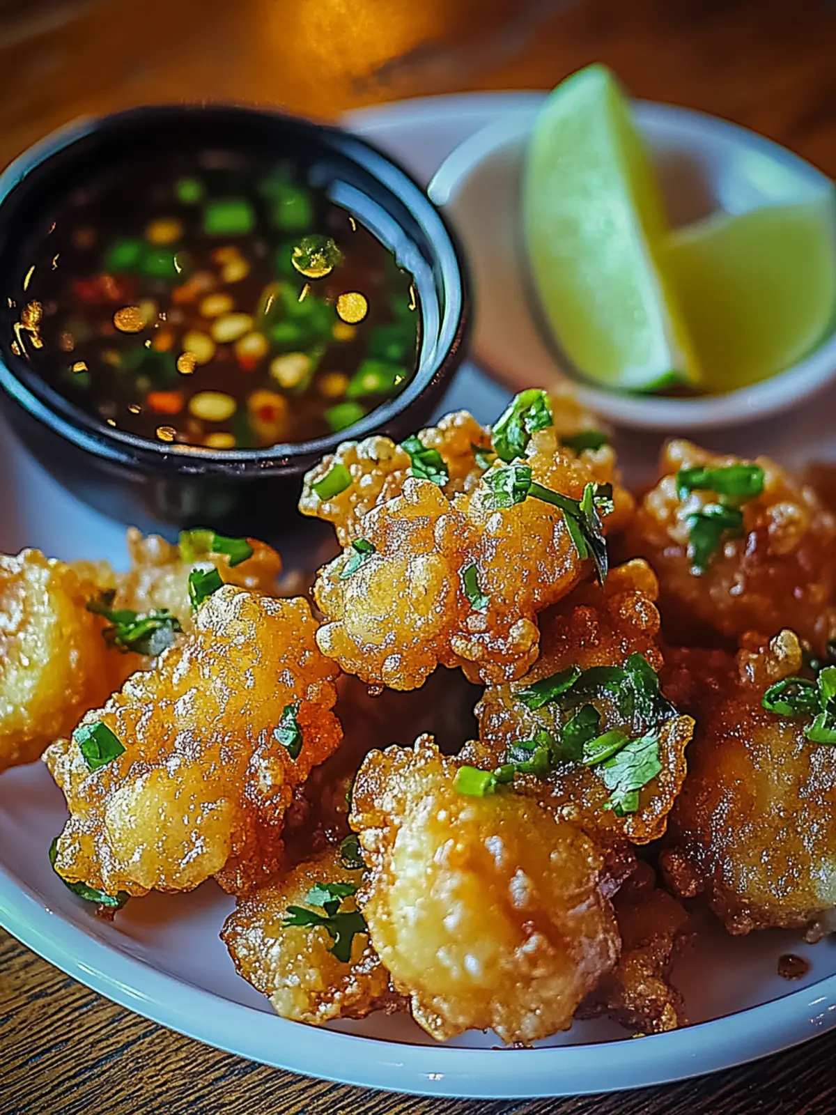 Vietnamese Style Shrimp Fritters with Nuoc Cham Dipping Sauce