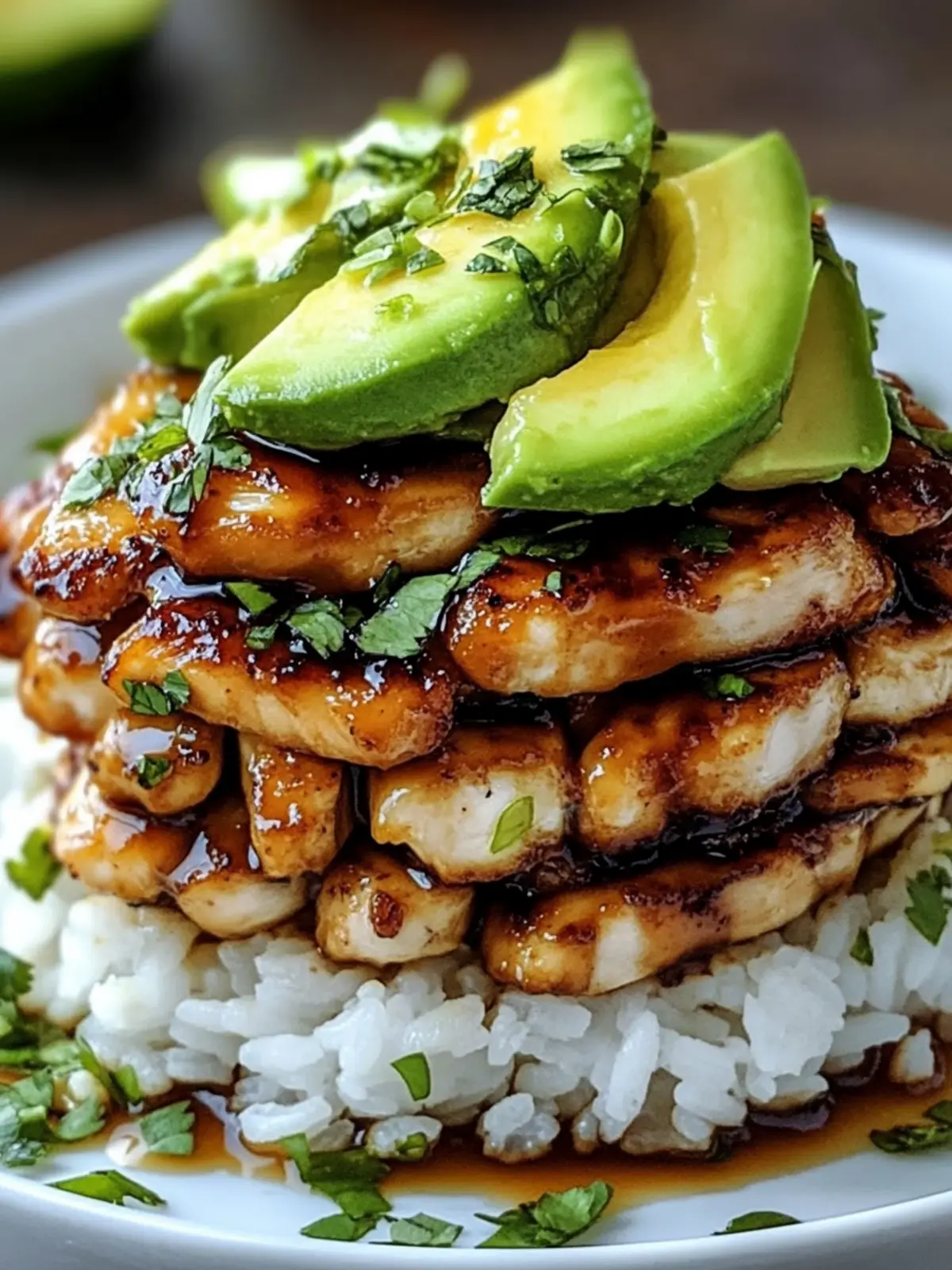 Tangy Honey Lime Chicken & Avocado Rice Stack That Delights
