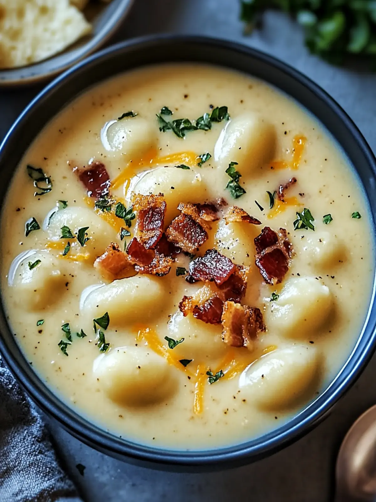 Bacon Cheddar Gnocchi Soup Delight
