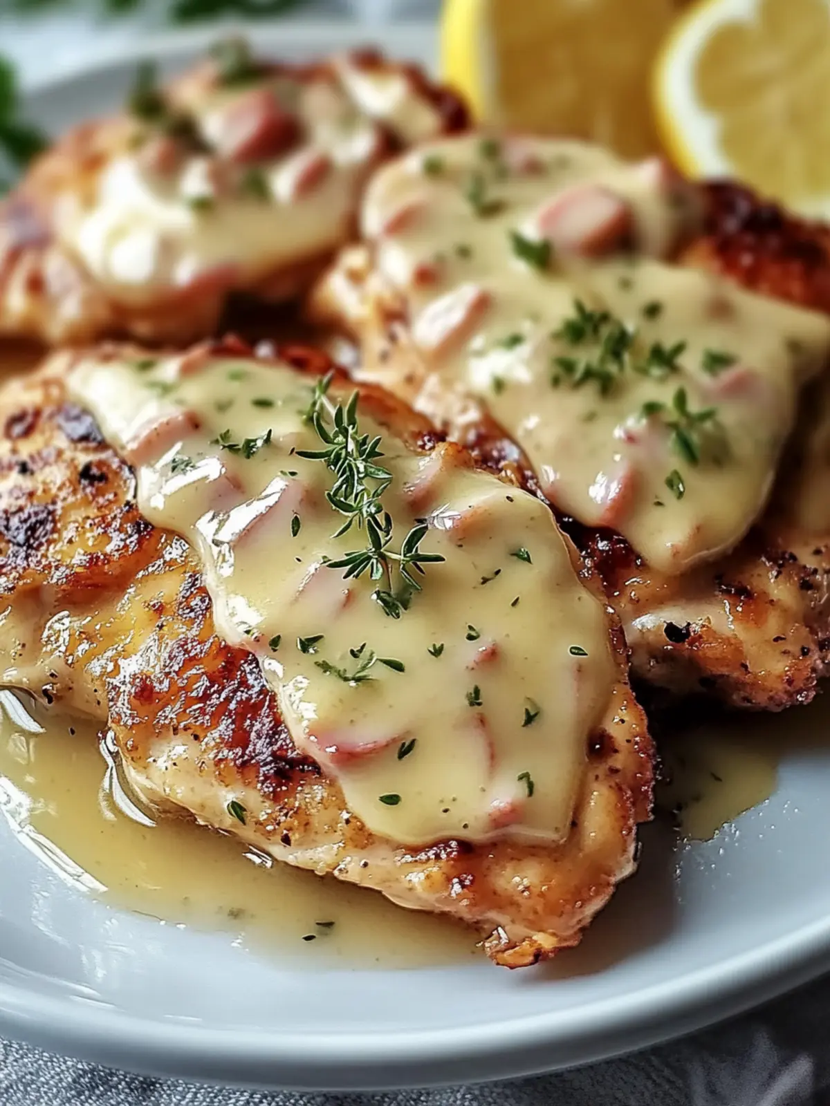 Crispy Malibu Chicken with Ham, Swiss & Honey Mustard