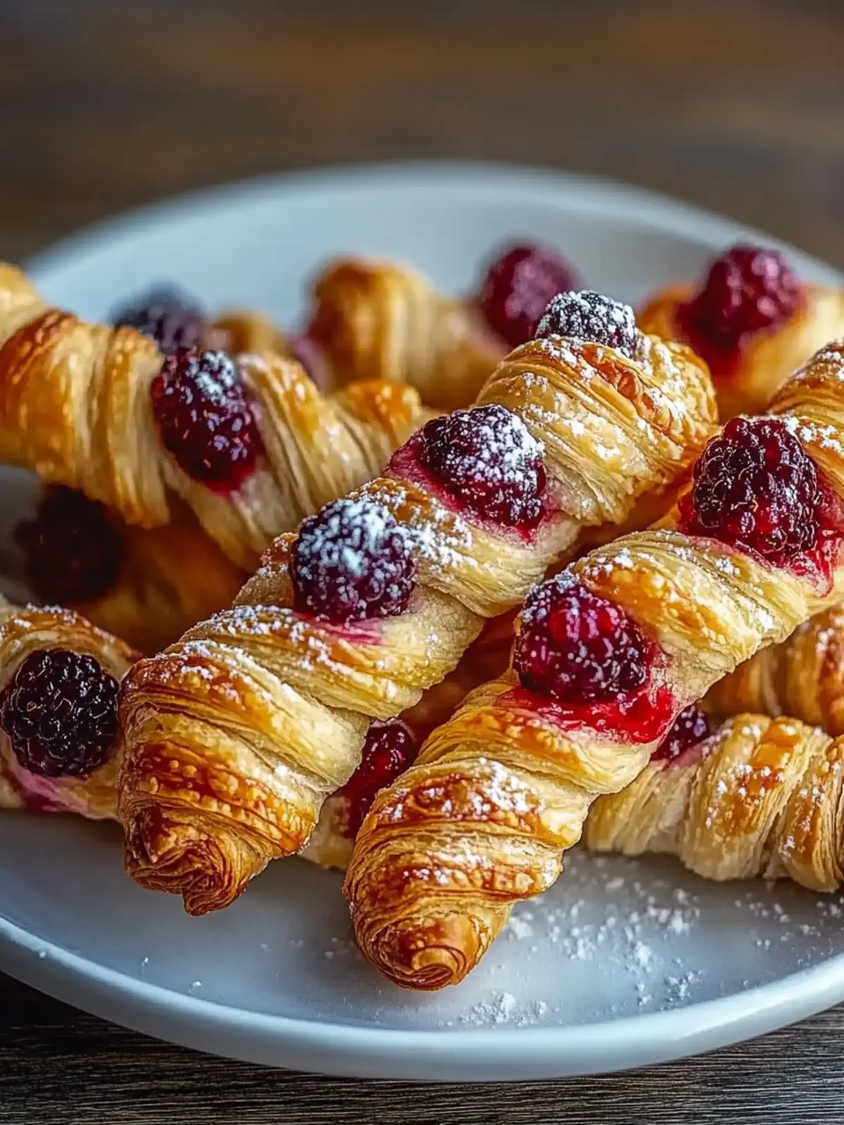 Golden Flaky Berry Puff Pastry Twists