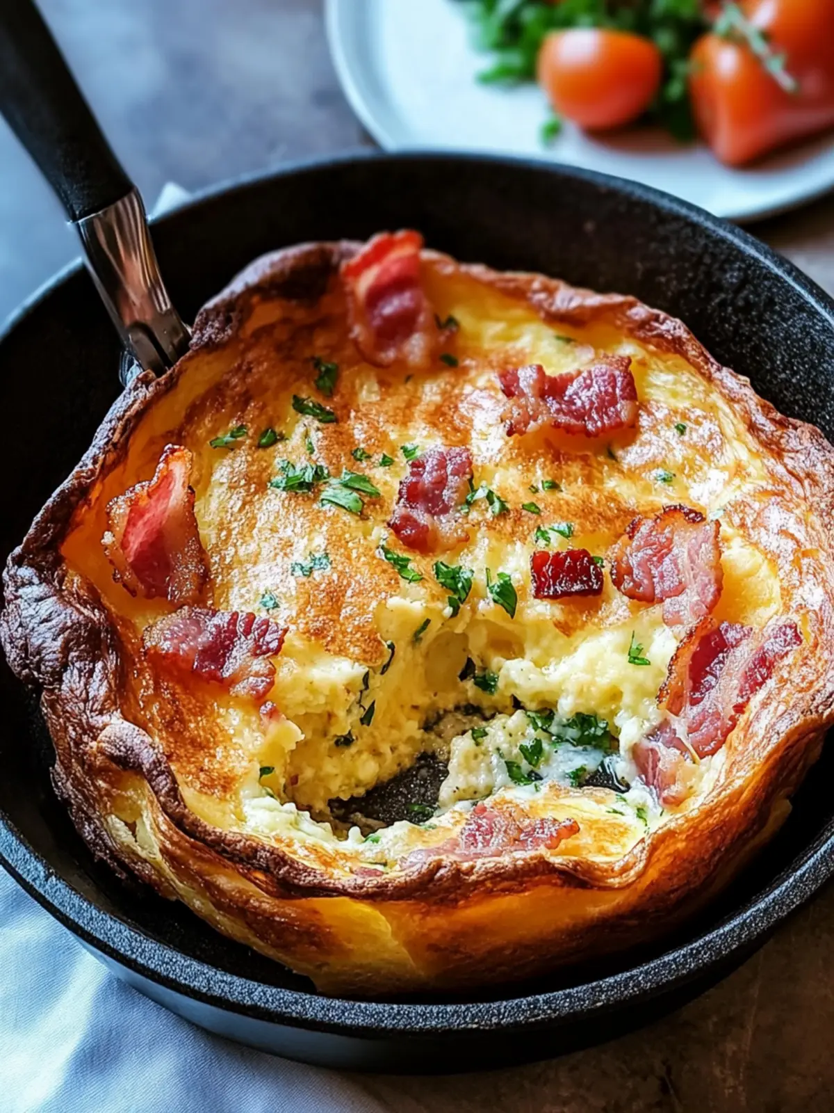 Cheddar Bacon Dutch Baby