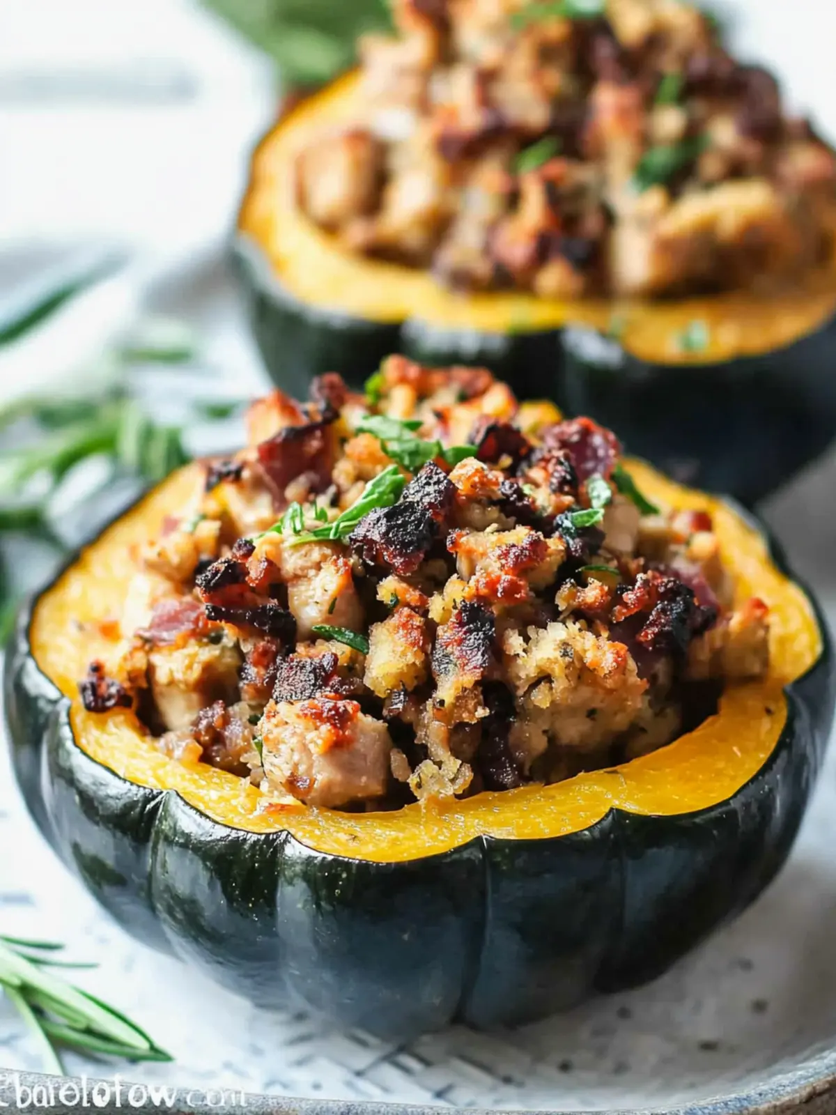 Turkey Stuffed Acorn Squash