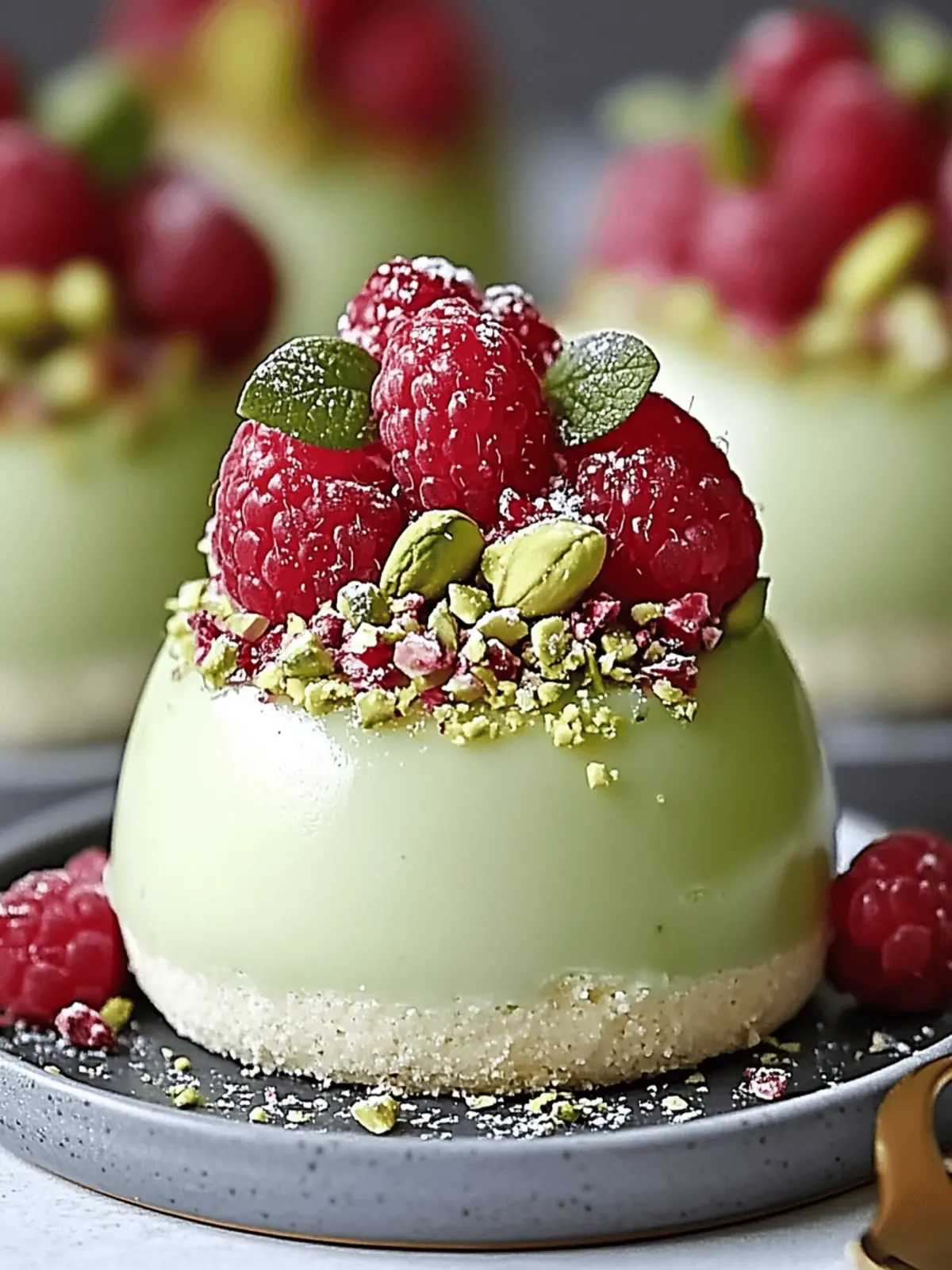 Pistachio & Raspberry Cheesecake Domes
