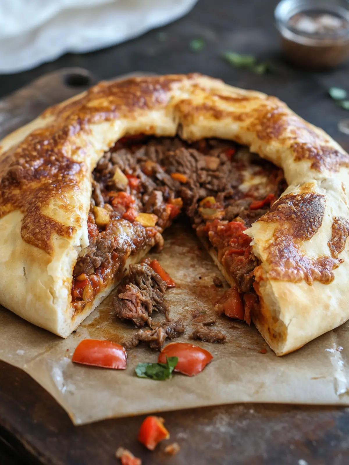 PIZZA CALZONE WITH BEEF