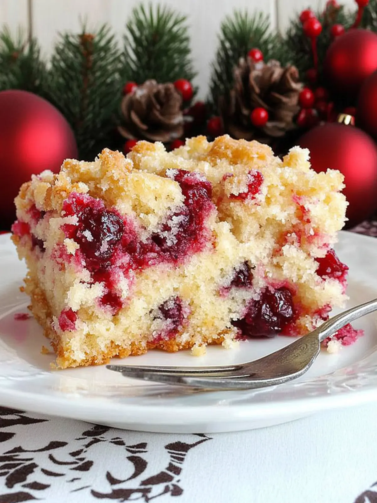 Christmas Cranberry Buckle with Sugar Cookie Streusel