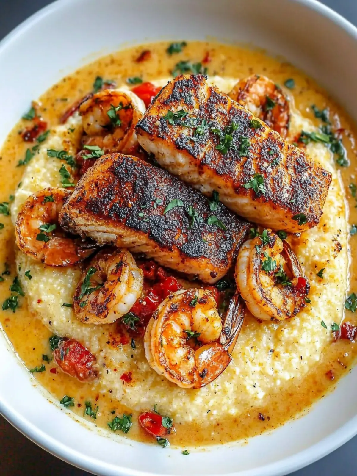 Red Snapper Shrimp Grits Cajun