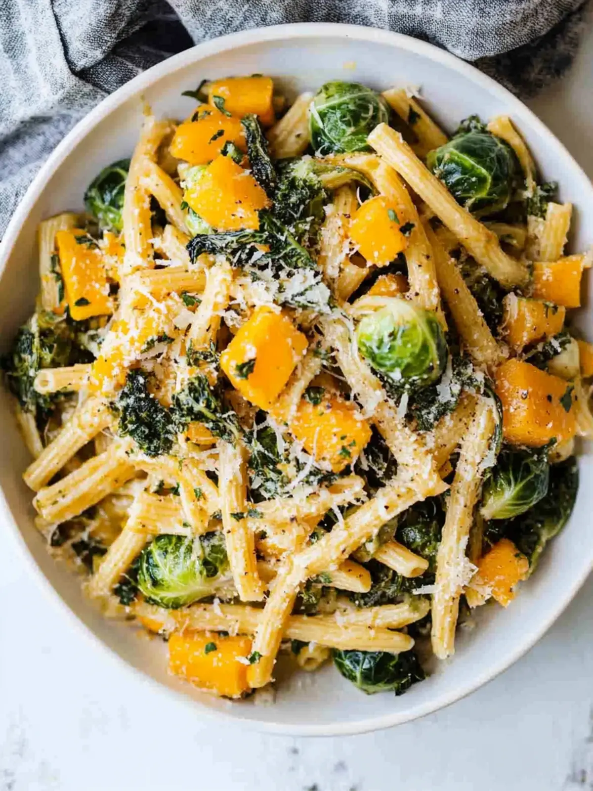 Brussels Sprouts & Butternut Squash Pasta