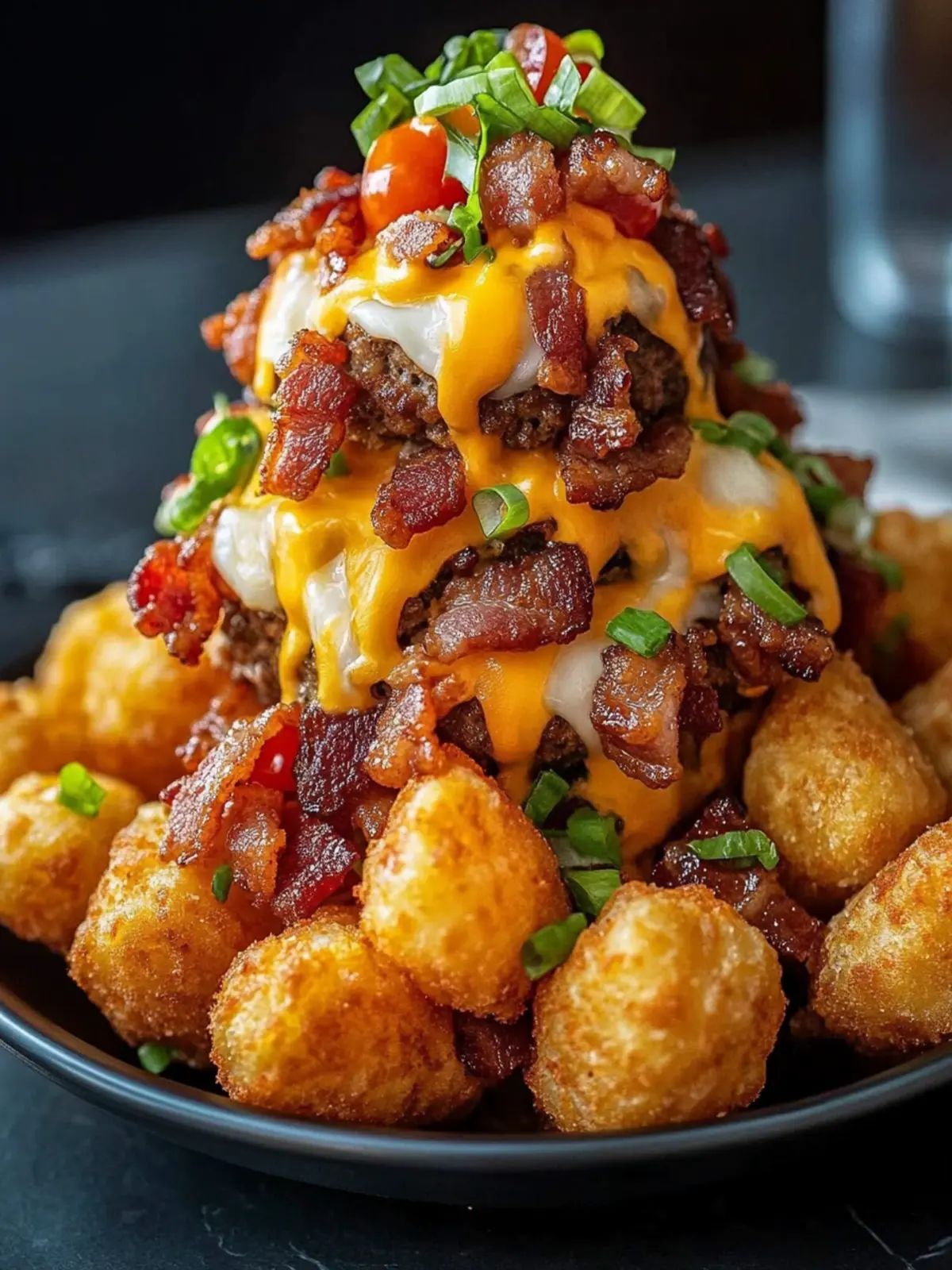 Bacon Cheeseburger Tater Tot Cones