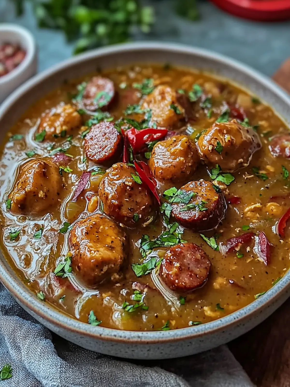 Brown Butter Chicken and Sausage Gumbo