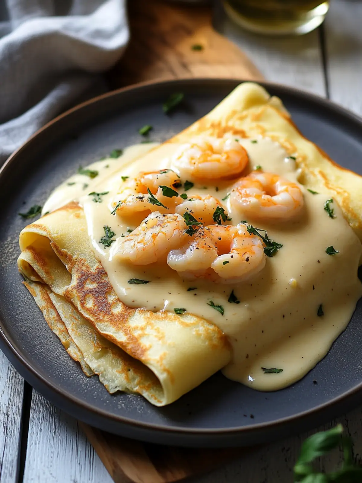 Gourmet Seafood Crepes with Homemade Béchamel Sauce