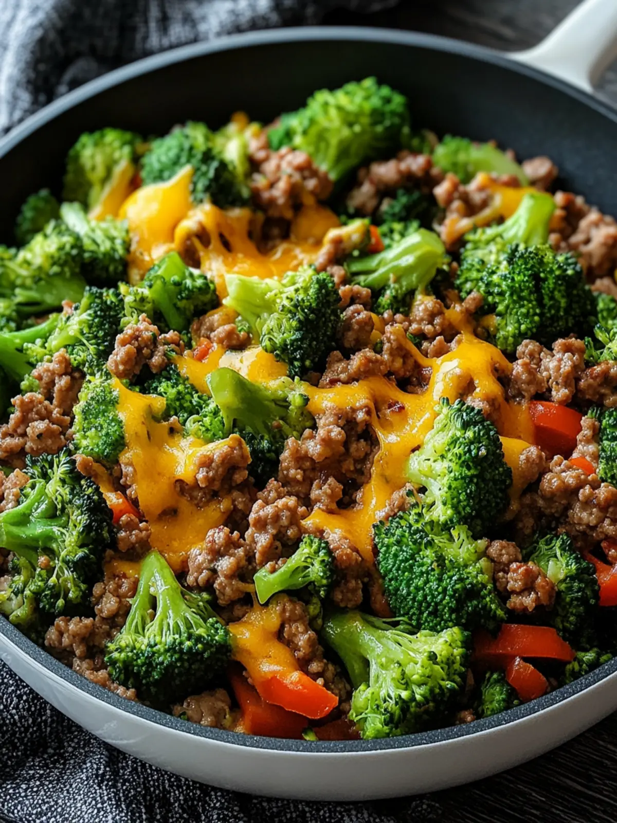 Keto Hamburger Broccoli Skillet