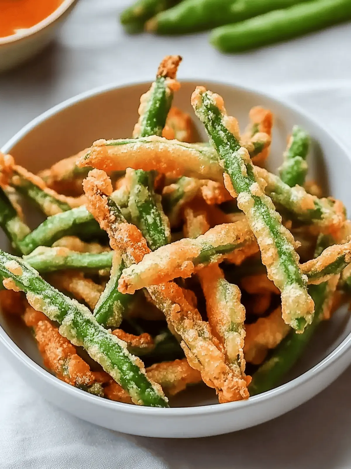 Crispy Fried Green Beans with Spicy Sriracha Mayo Bliss
